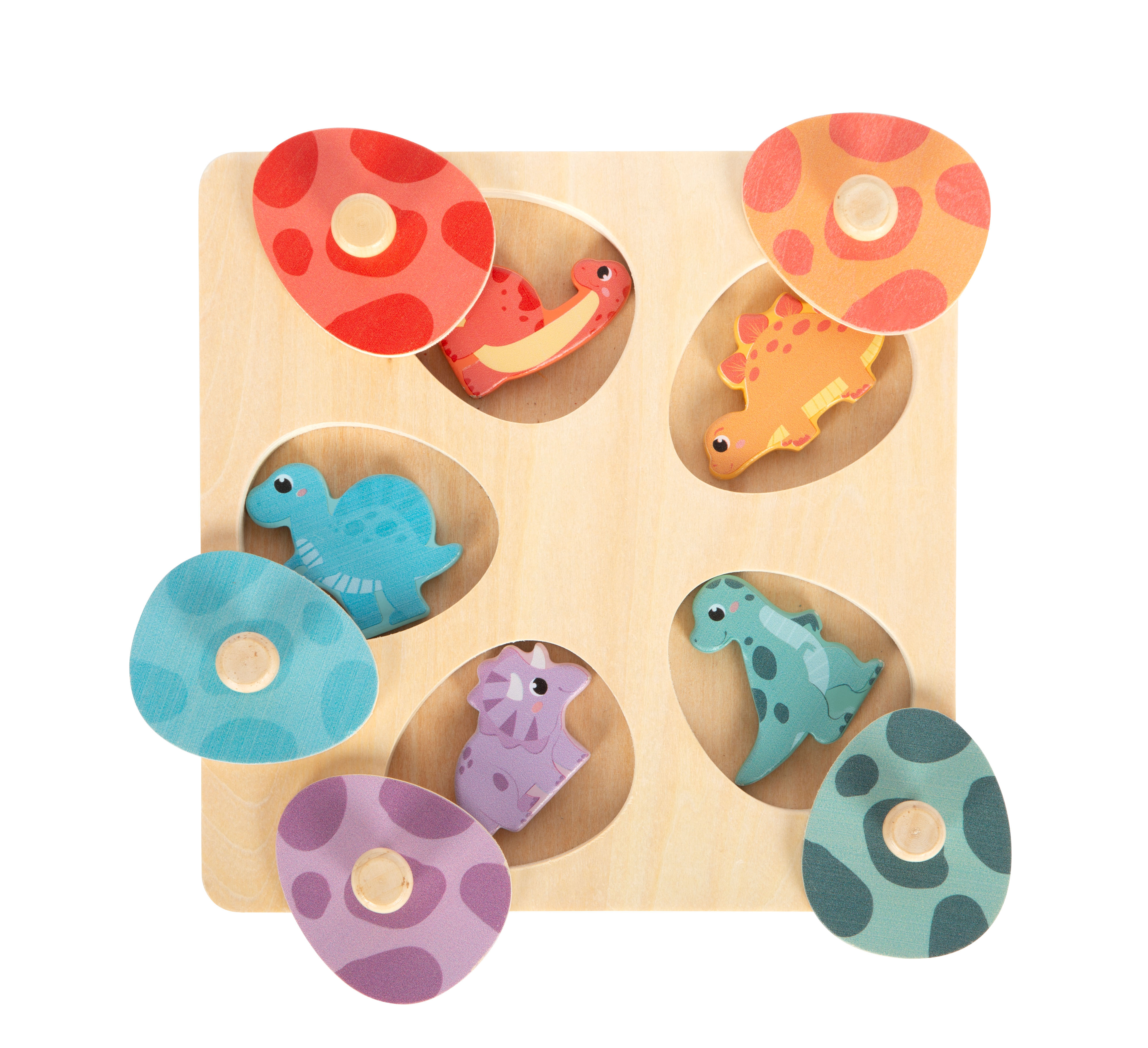 Dinosaurier-Eier Setzpuzzle aus Holz