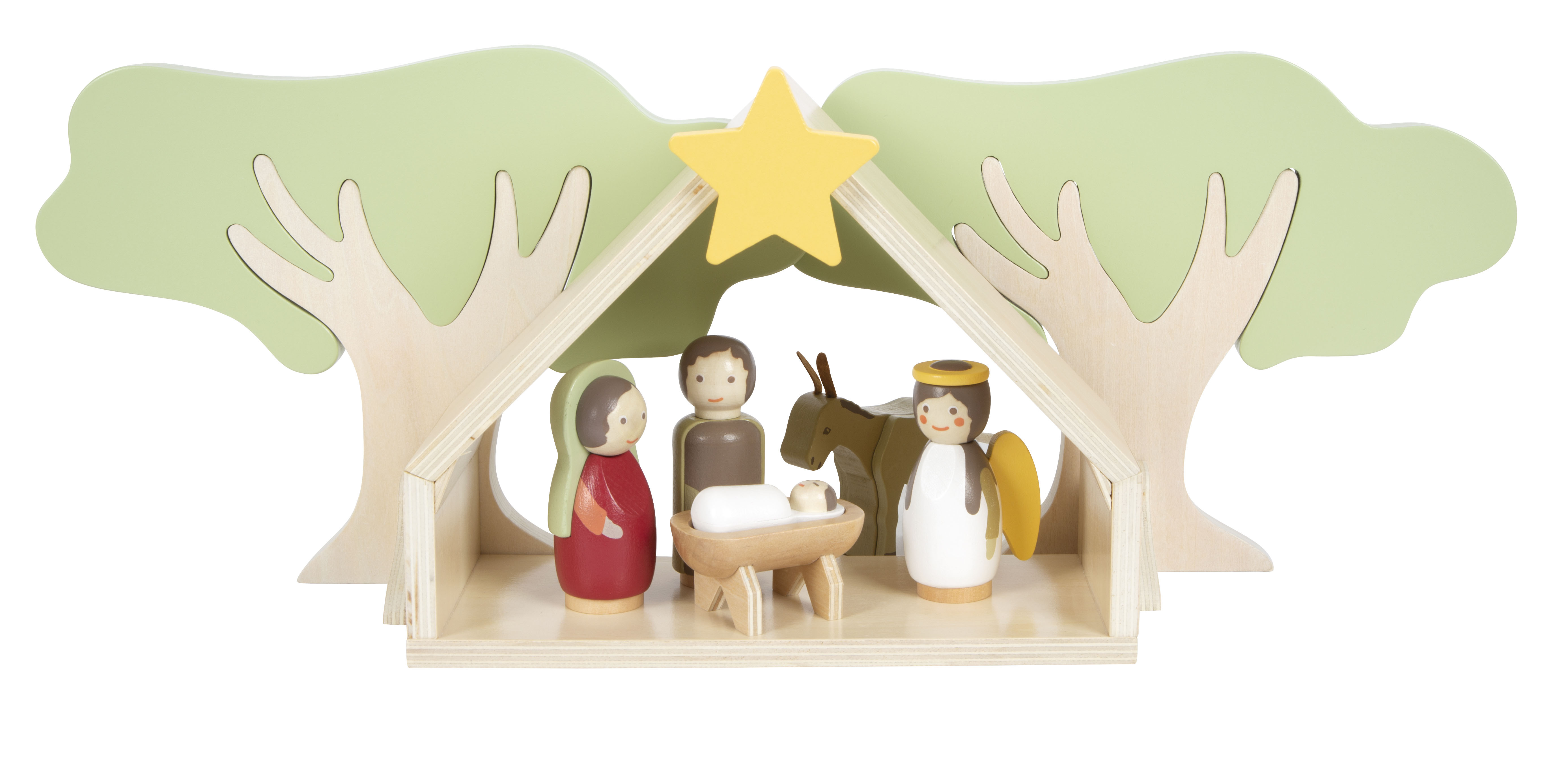 Weihnachtskrippe-Spielset für Kinder aus Holz