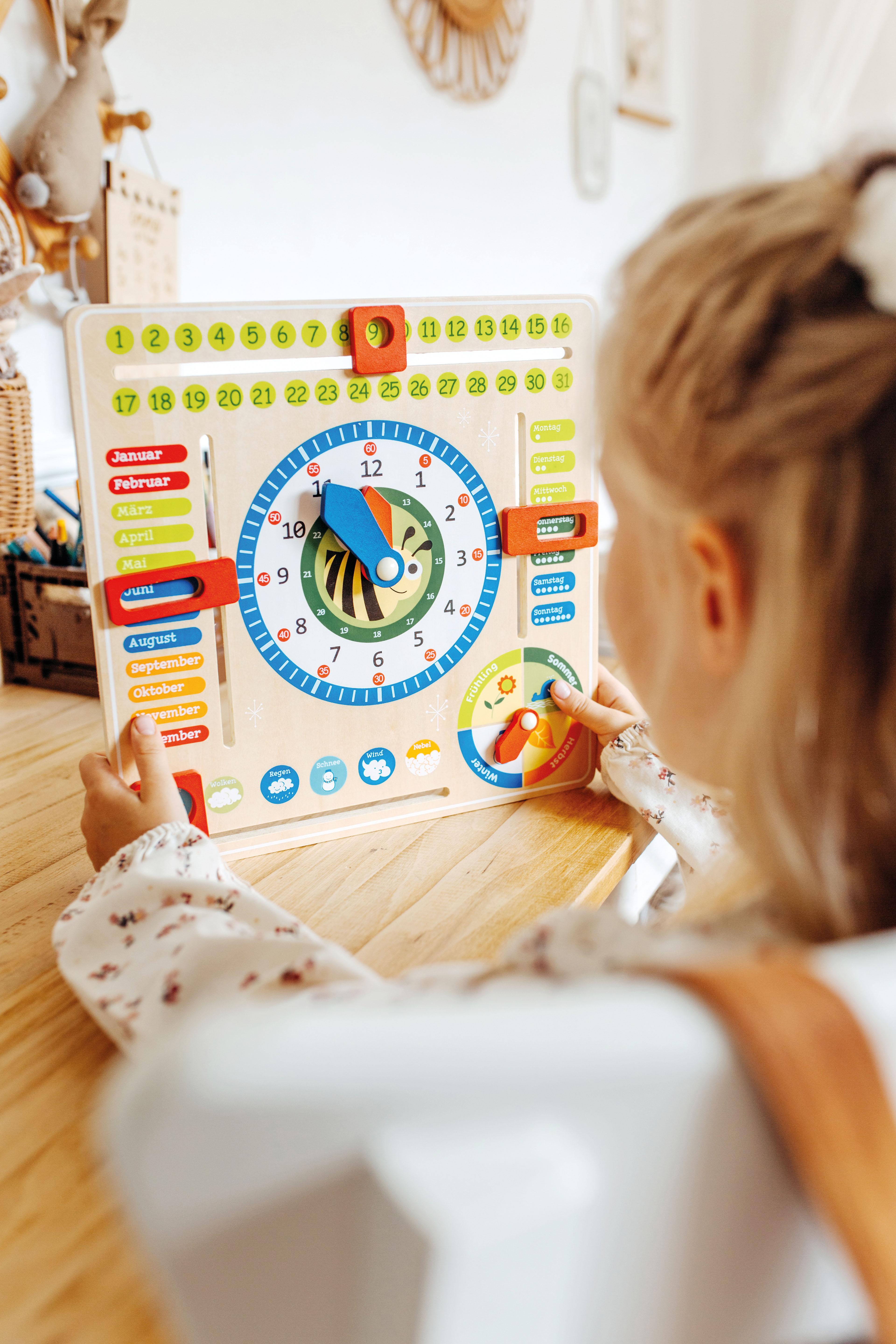Lerntafel Datum, Uhr- & Jahreszeiten DE für Kinder