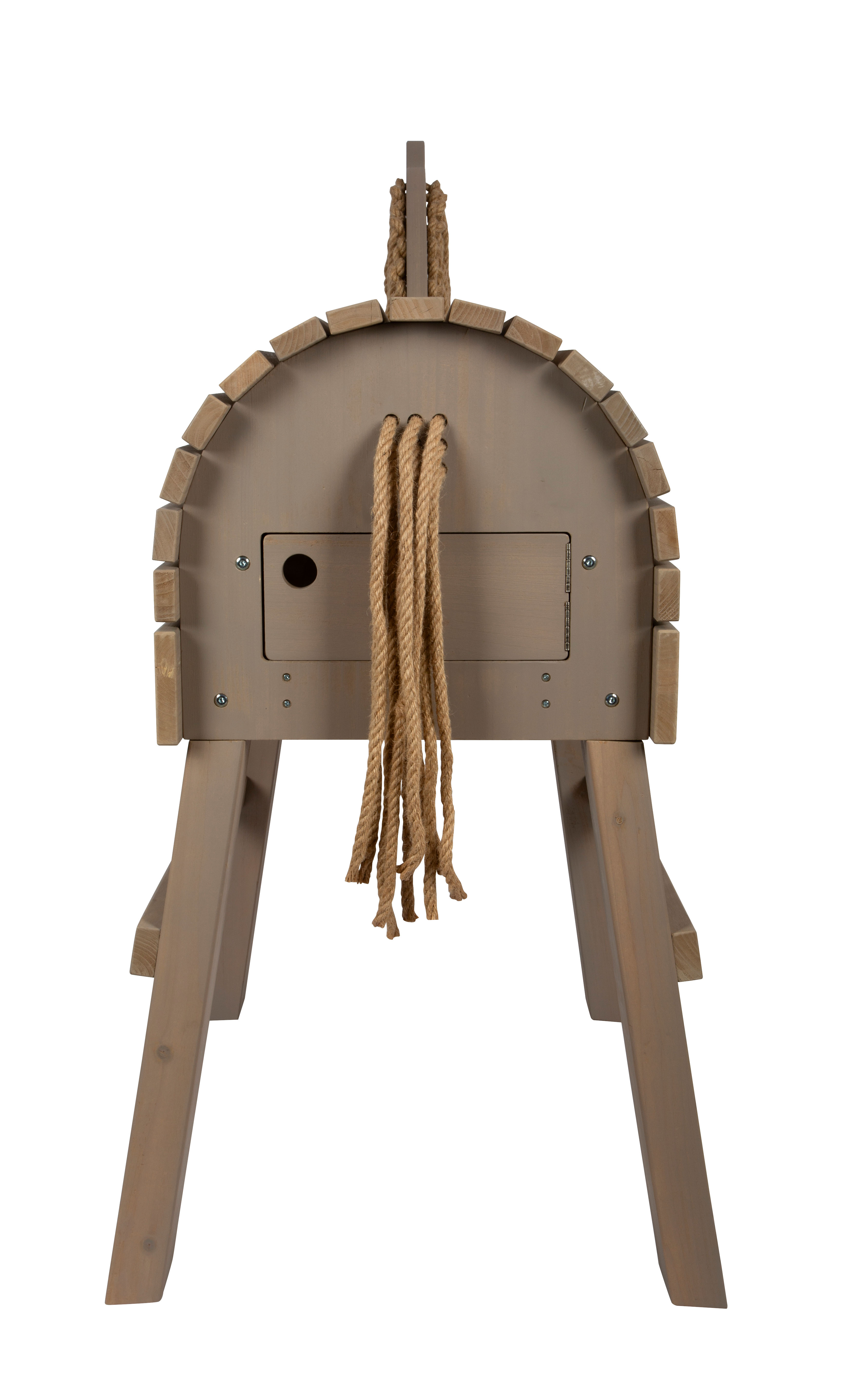 Holzpferd grau hinten Schweif und Klappe