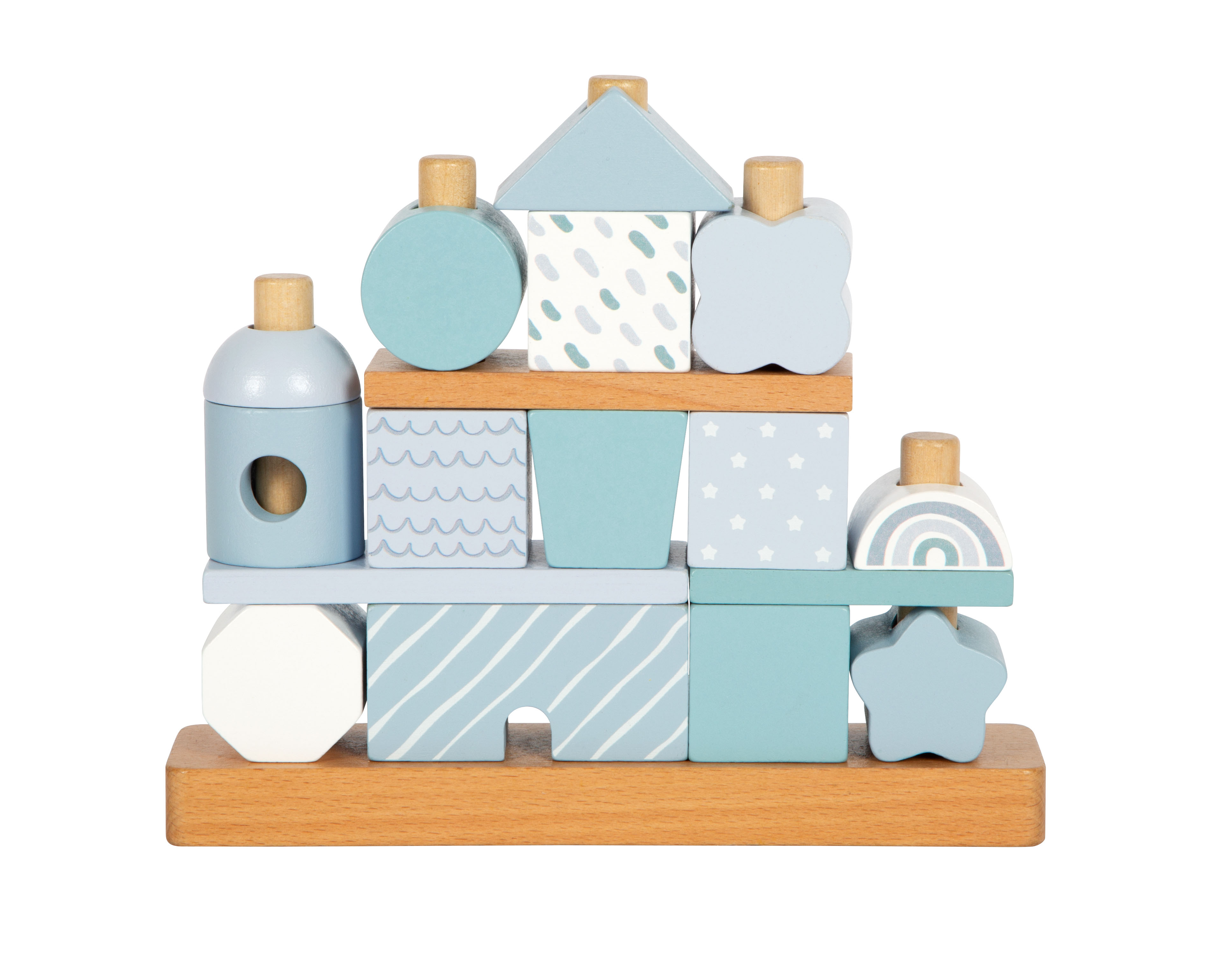 Stapelhaus Blau Aufgebaut