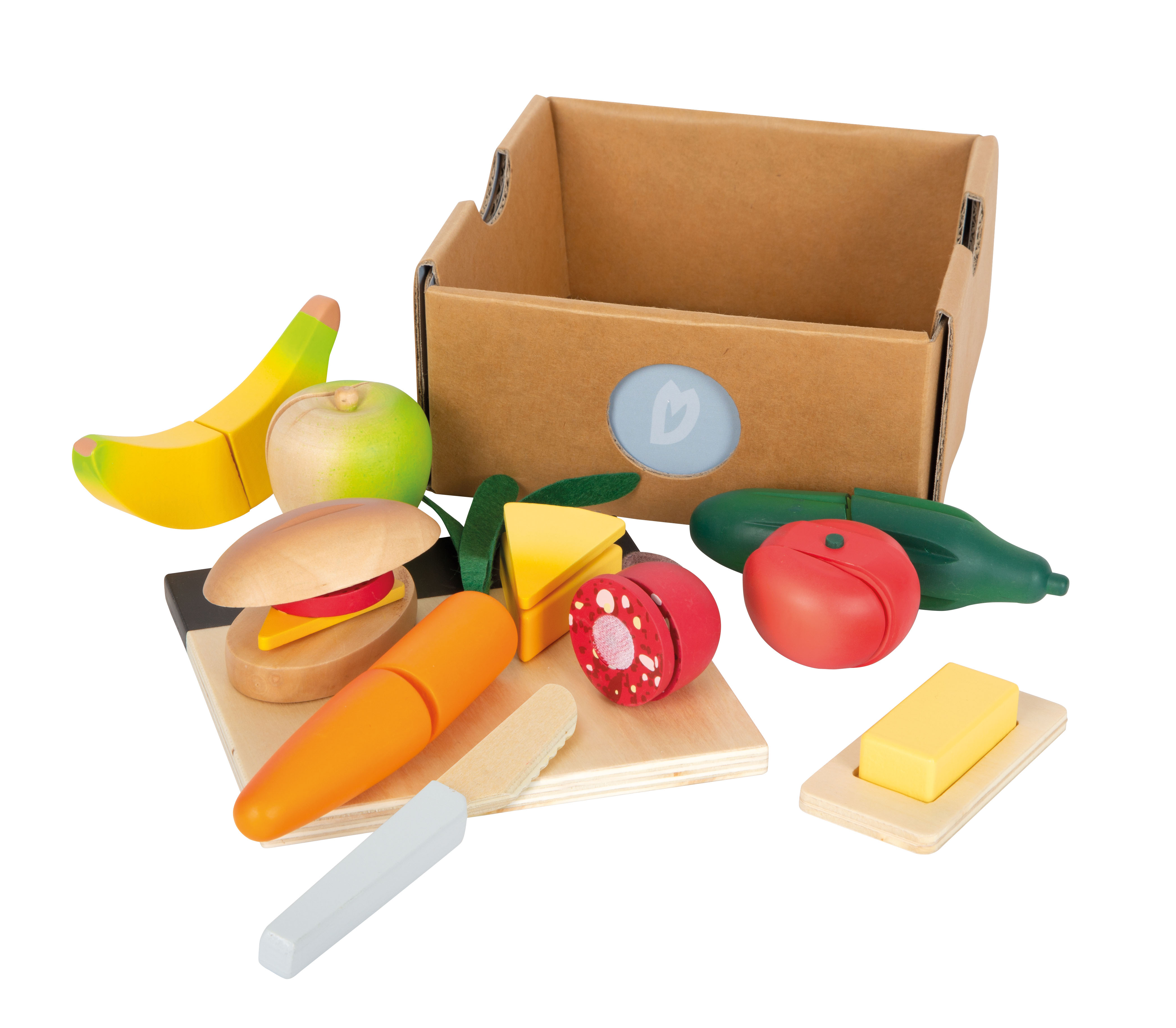 Lebensmittel aus Holz für Kinderküche und Kaufladen