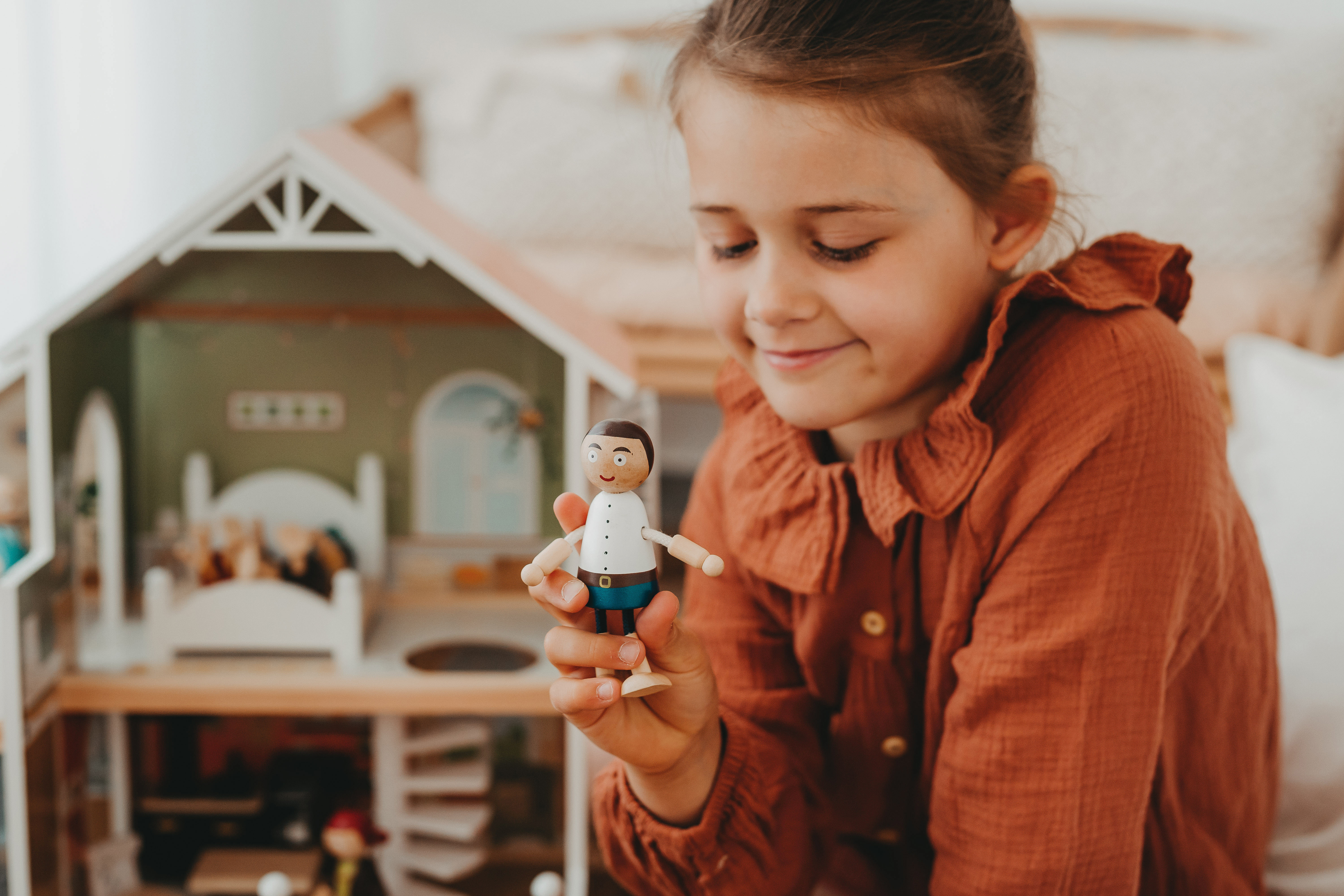 Puppenhaus mit Dachterrasse für Kinder