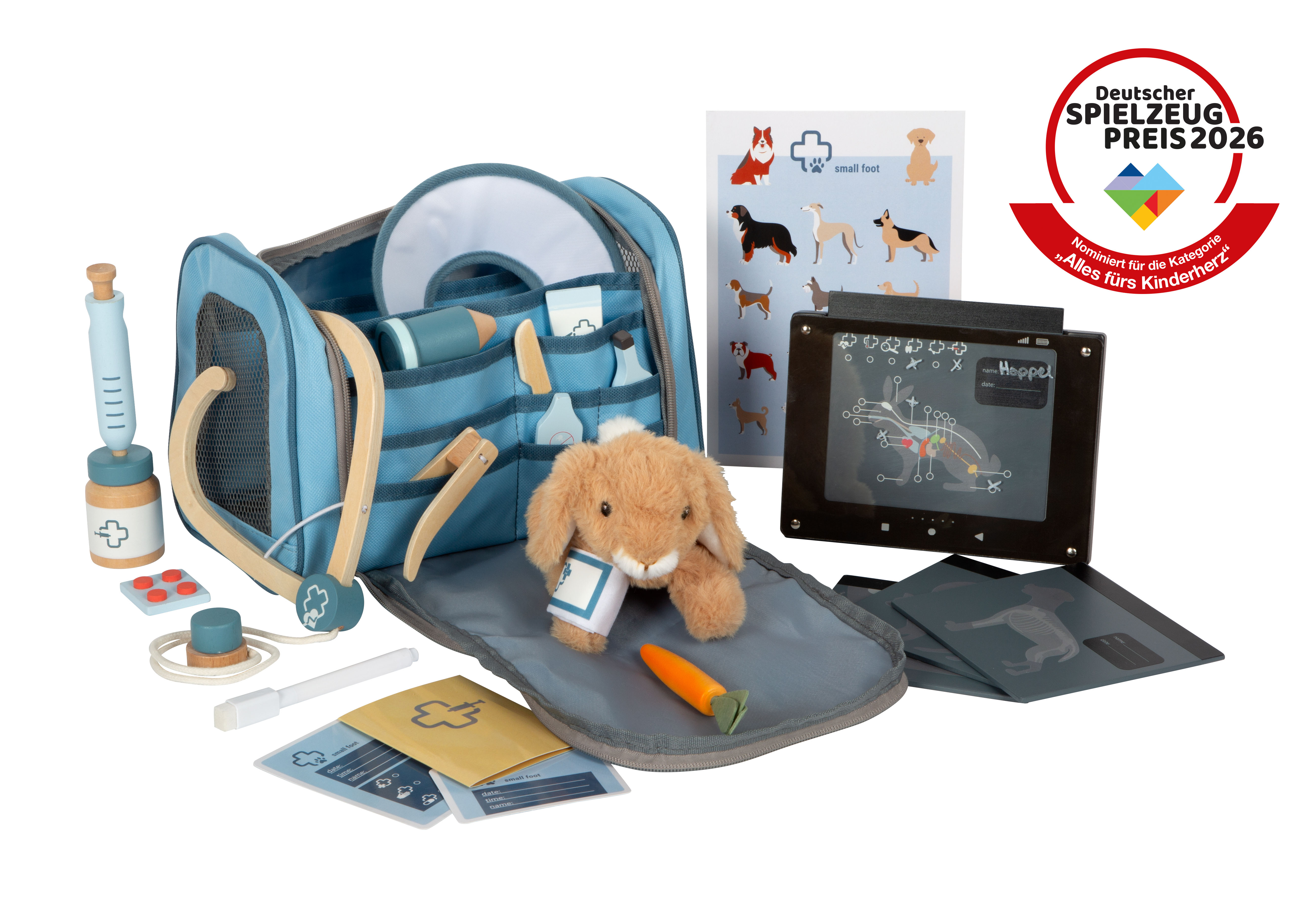 Tierarzt-Tasche mit Hase mit Auszeichnung