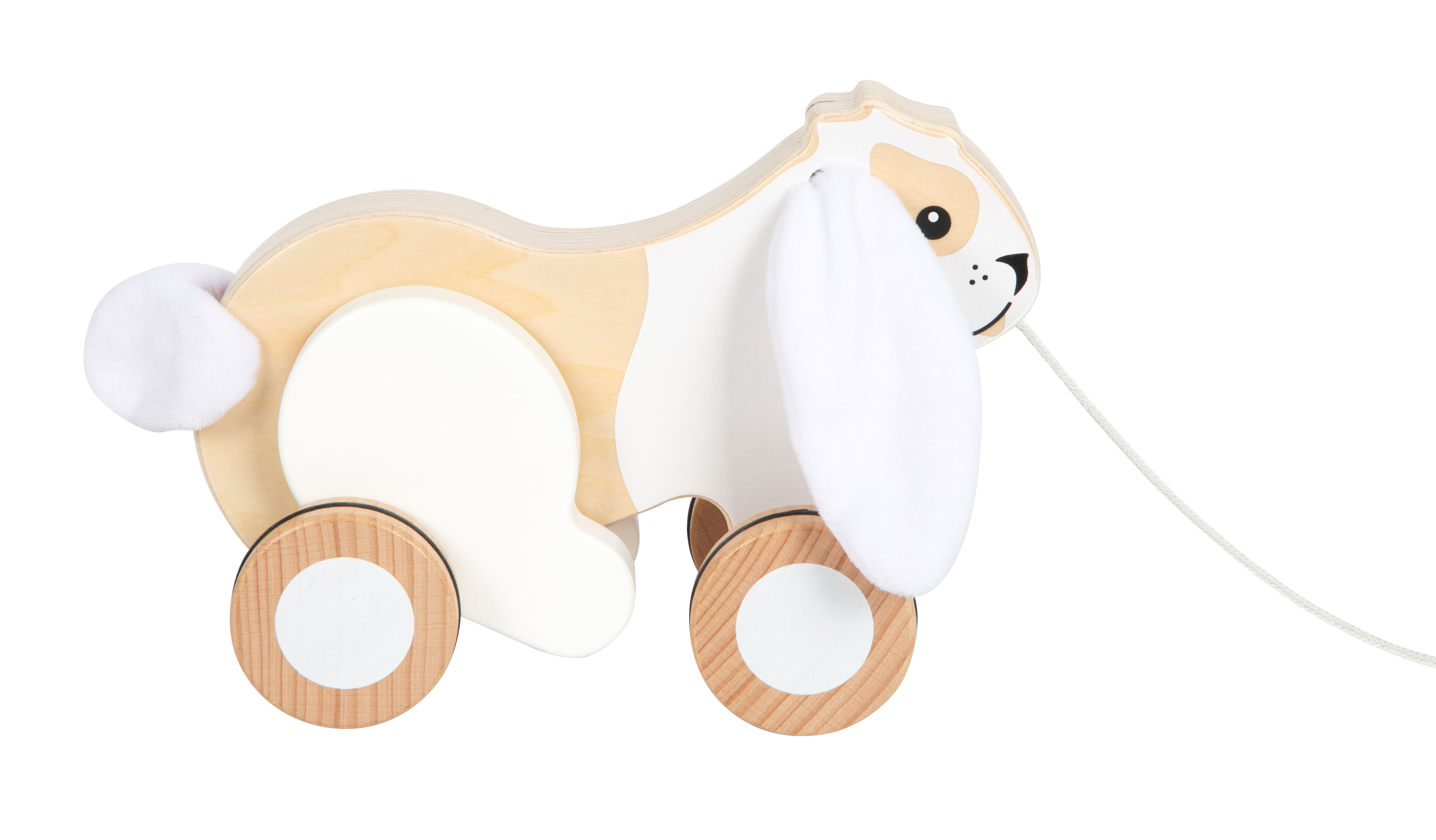 Profilansicht Nachziehtier Hase ausgezogene Leine