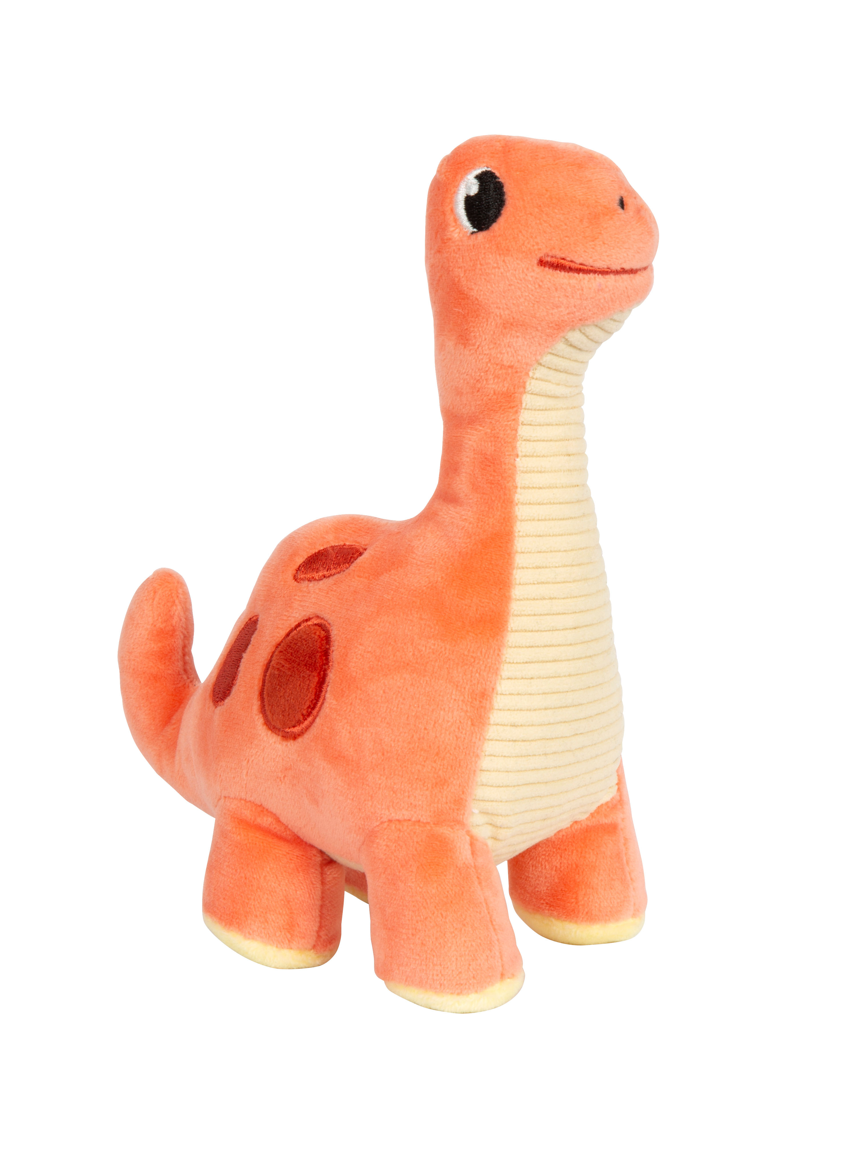 Kuscheltier Brontosaurus rot schräg rechts vorne