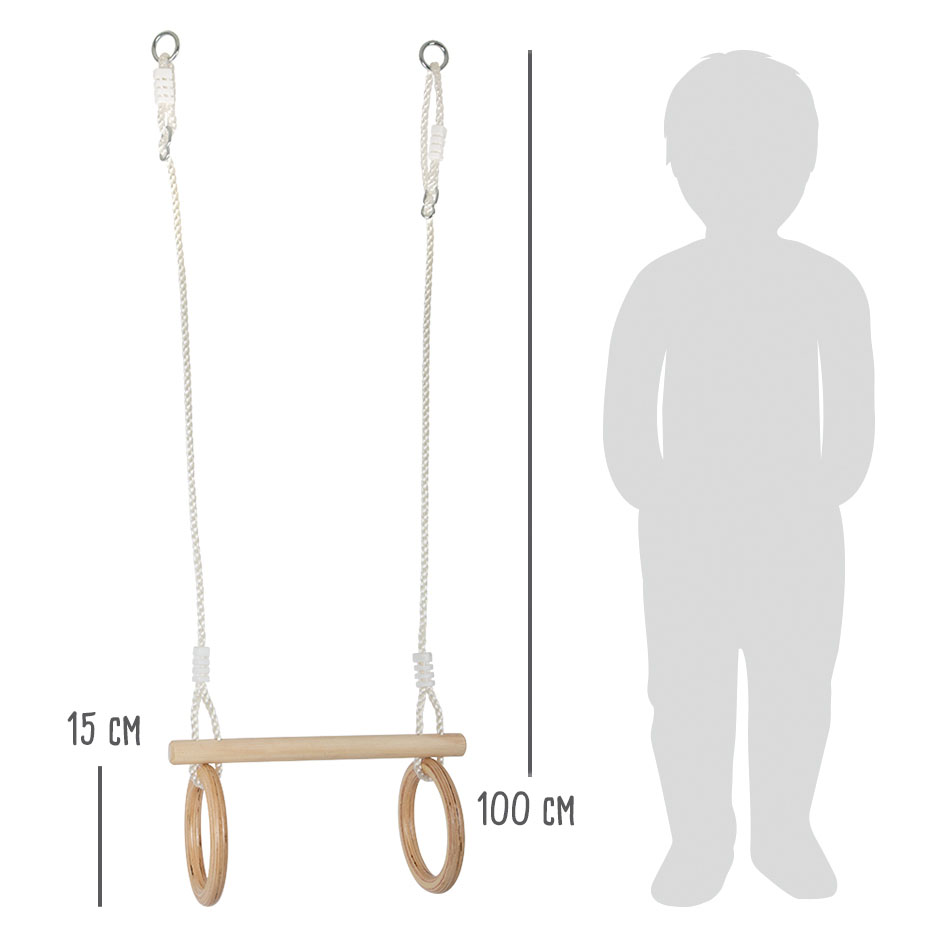 Anneaux De Suspension Trapèze Pour Parcours D'Aventure – Installation Sur Arbres Ou Cadres, Portée 150 Kg | Jeu Extérieur Enfants, Gymnastique, Équilibre - 4