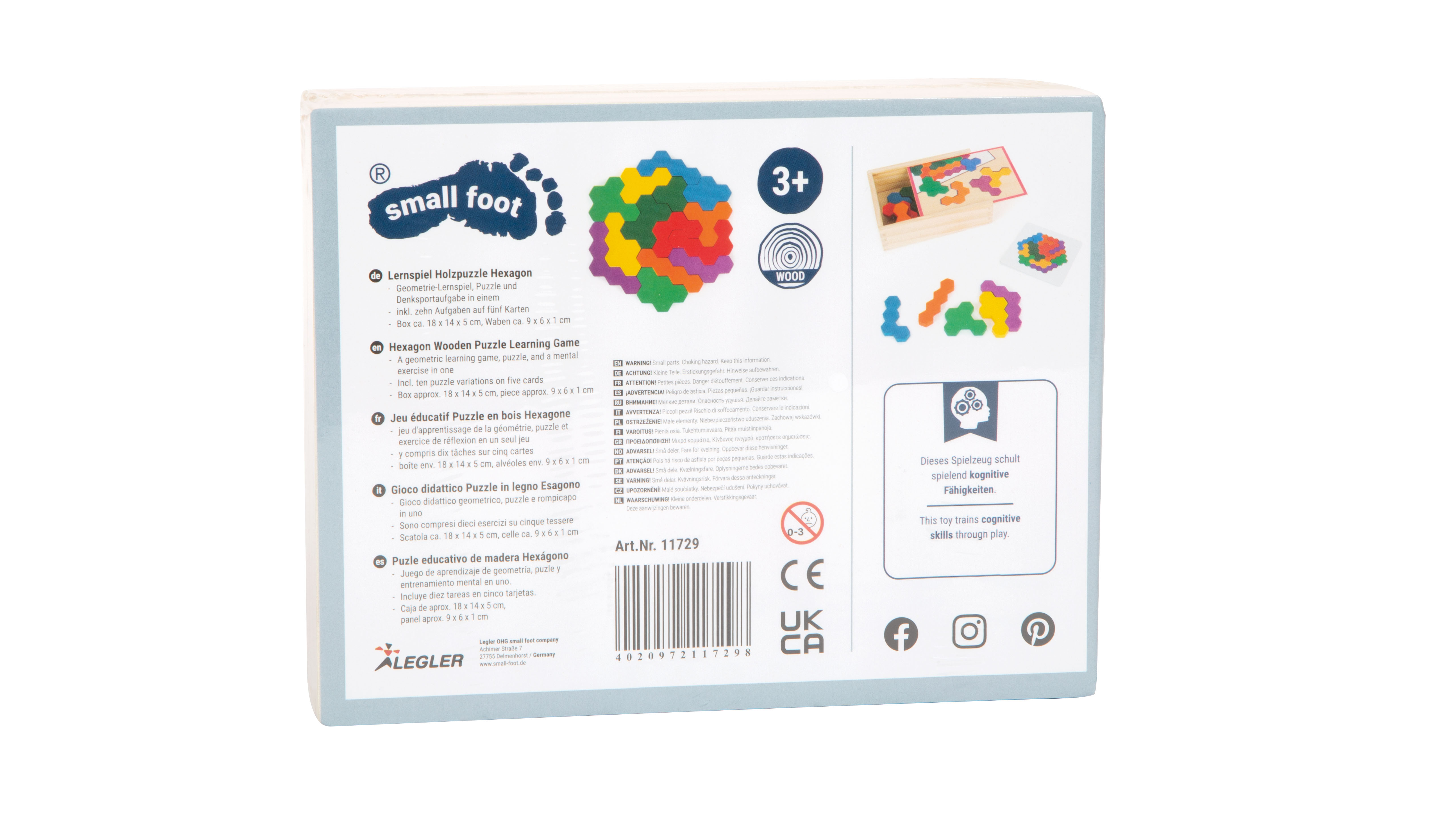 Lernspiel Holzpuzzle Hexagon für Kinder