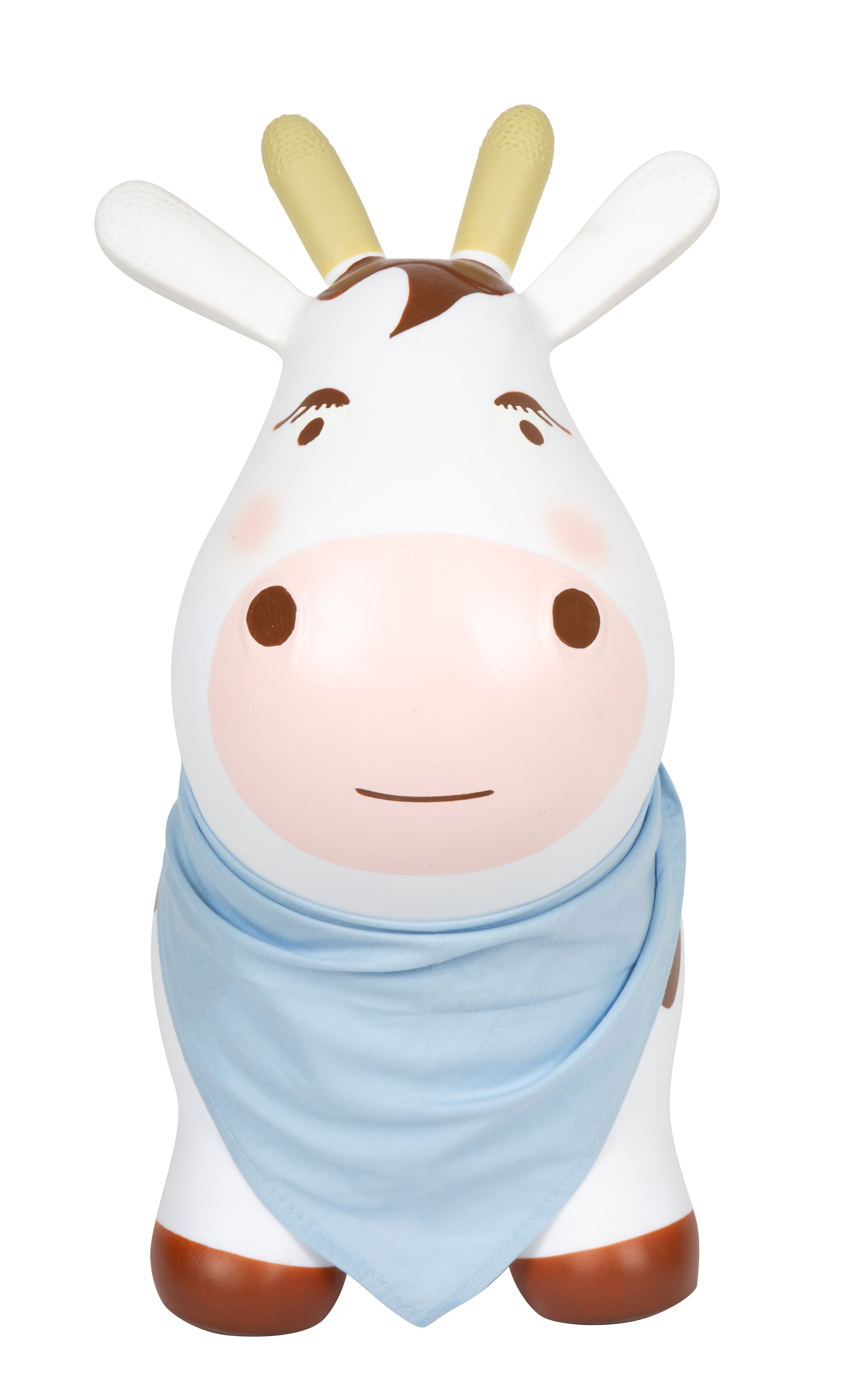 Hüpftier Kuh frontal mit Hörner-Griff