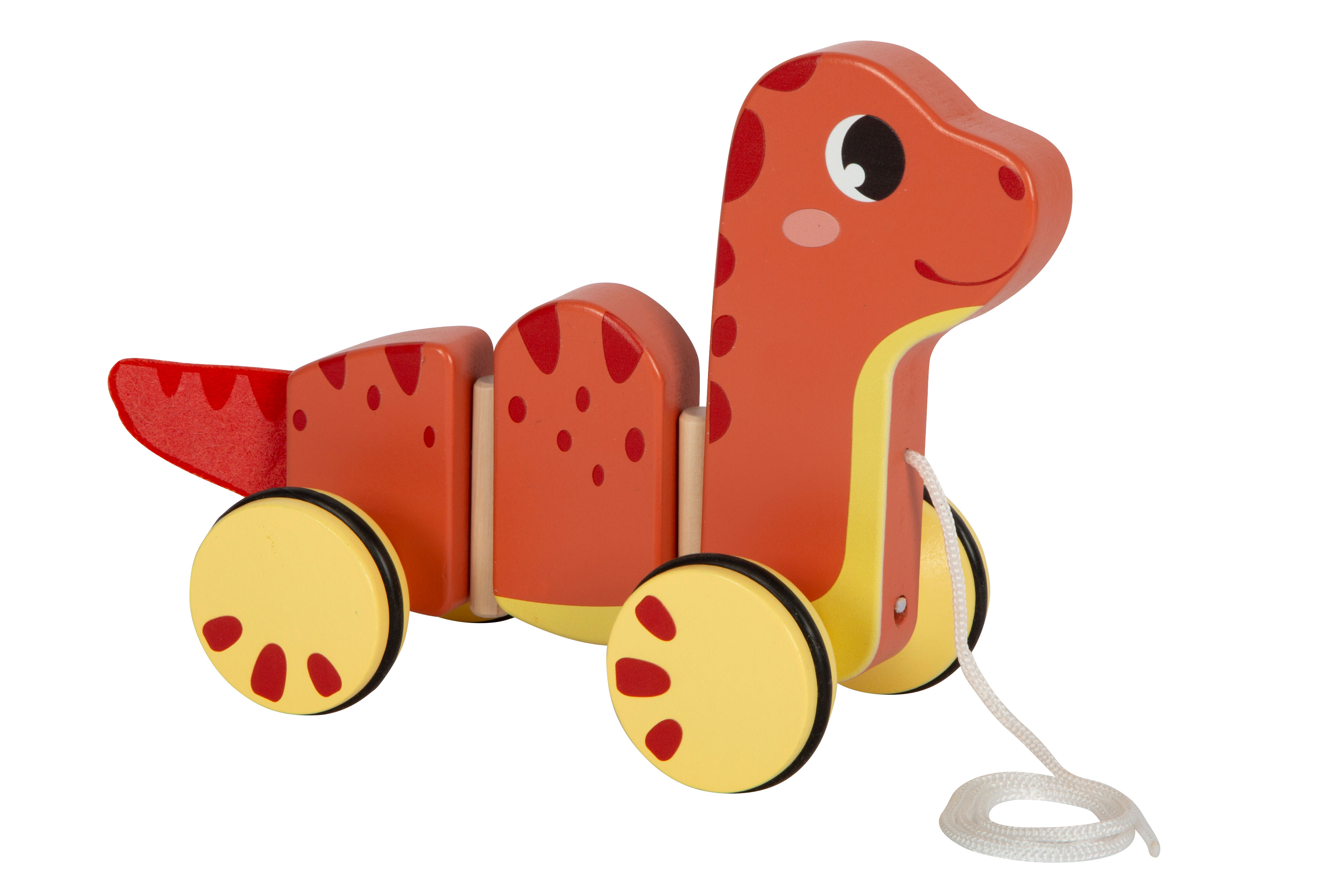 Ziehtier Dino aus Holz zum Spielen