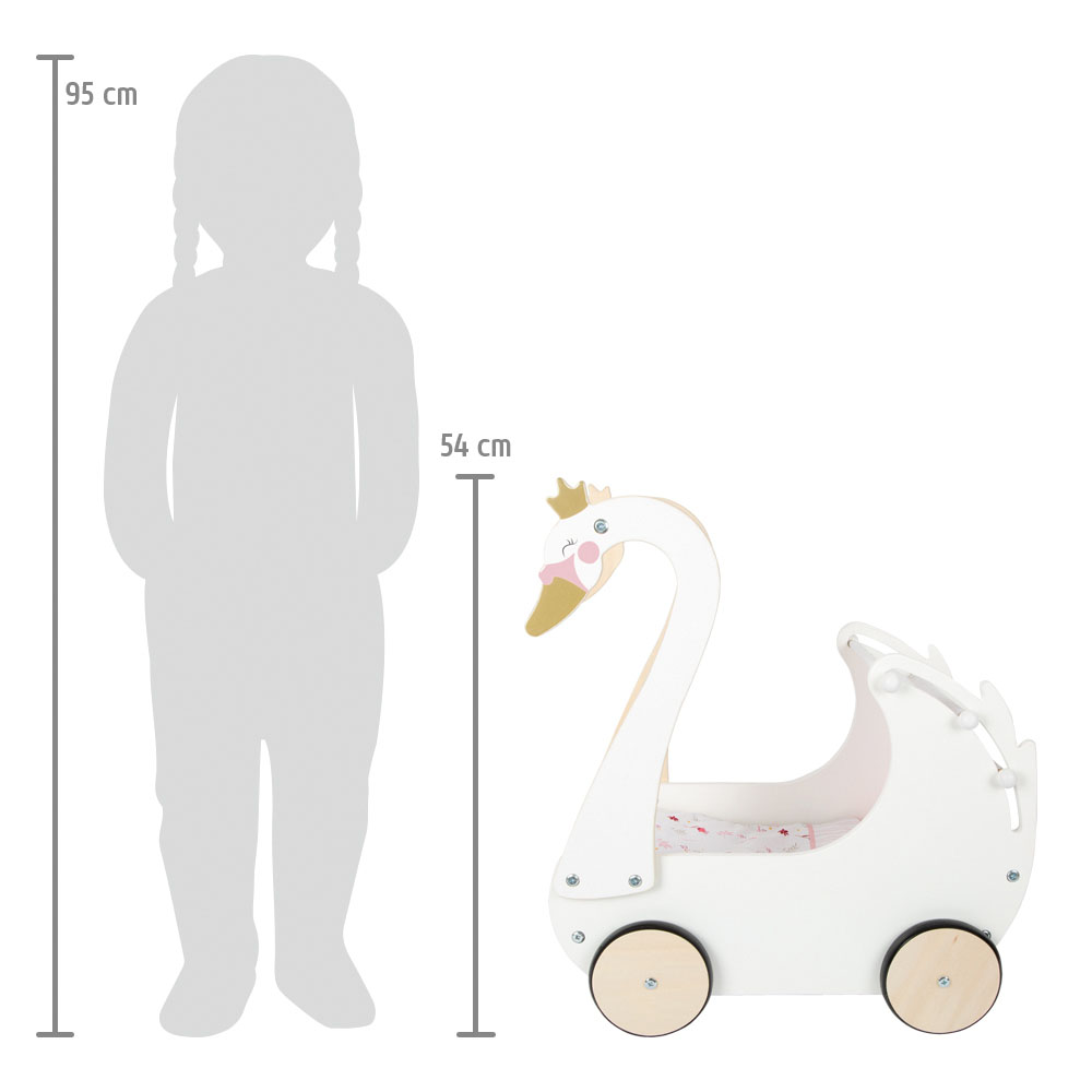 Puppenwagen Schwan für Kinder