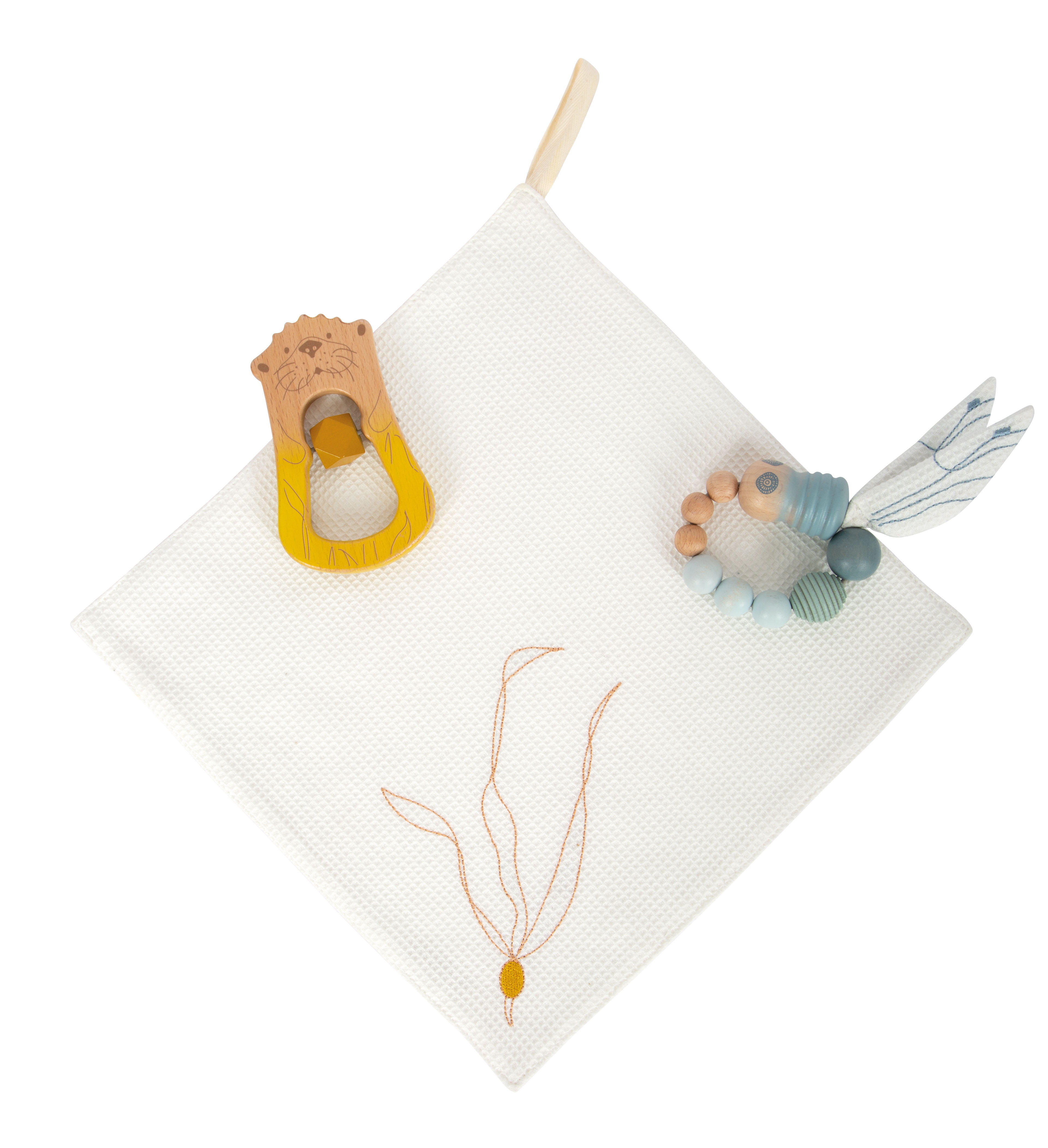 Baby-Erstausstattung mit Tuch und Spielzeug in Otter-Design