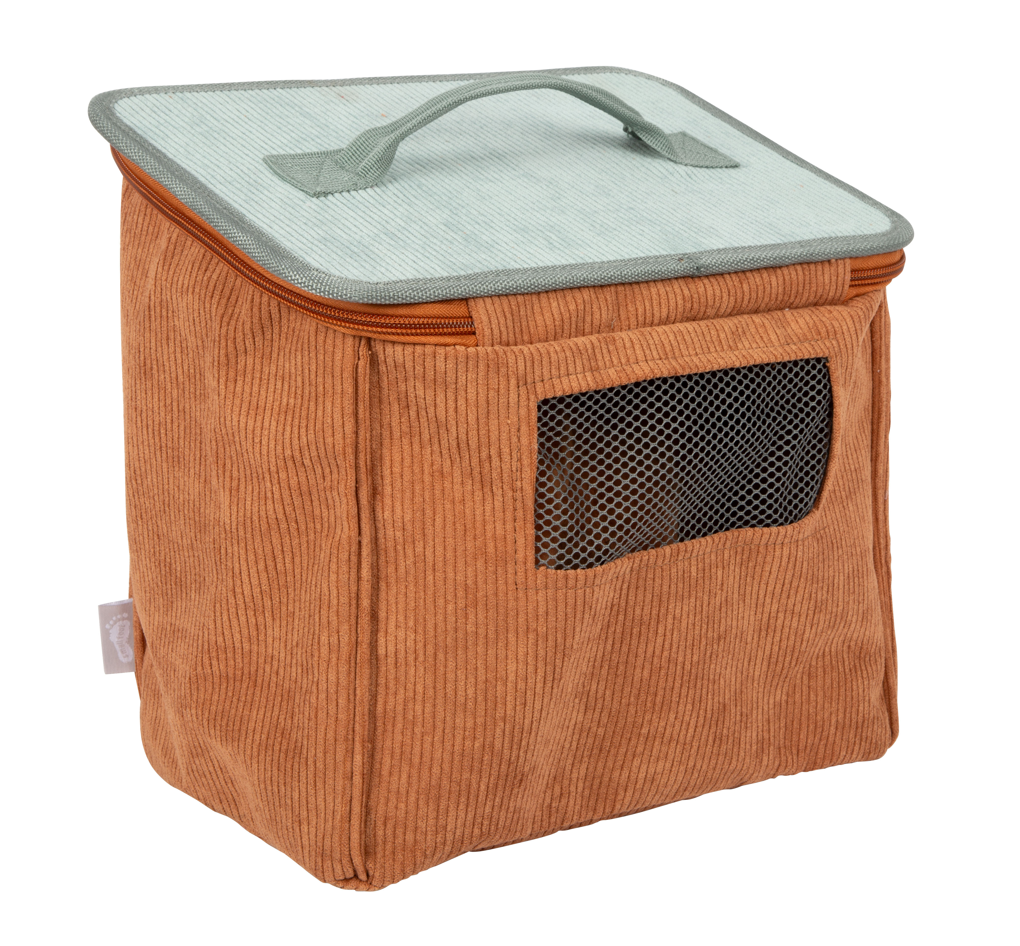 Spielset Pferd mit Stall und Zubehör in der Tasche braun mit Griff Cord