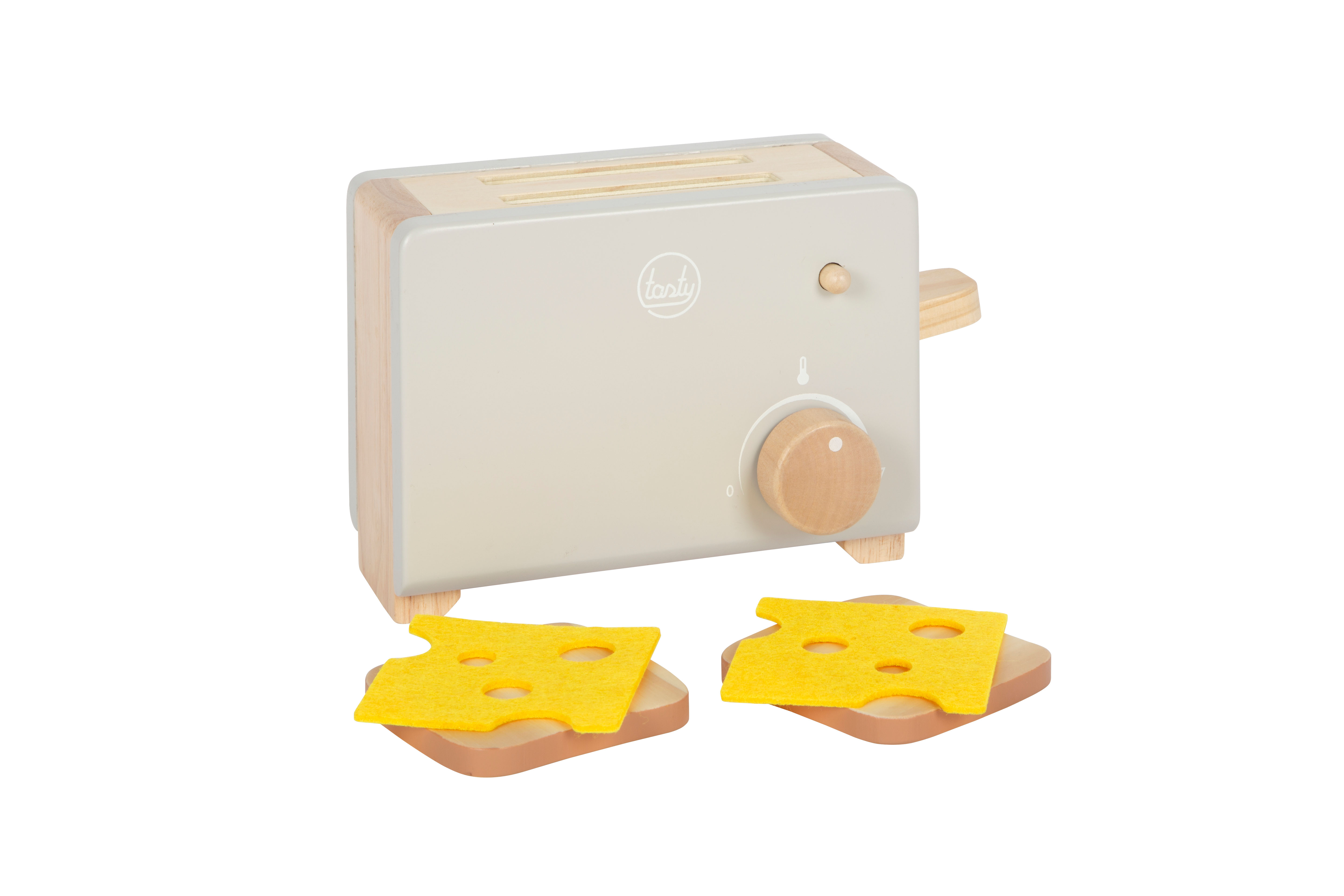 Grauer Toaster und belegtes Käse-Toast