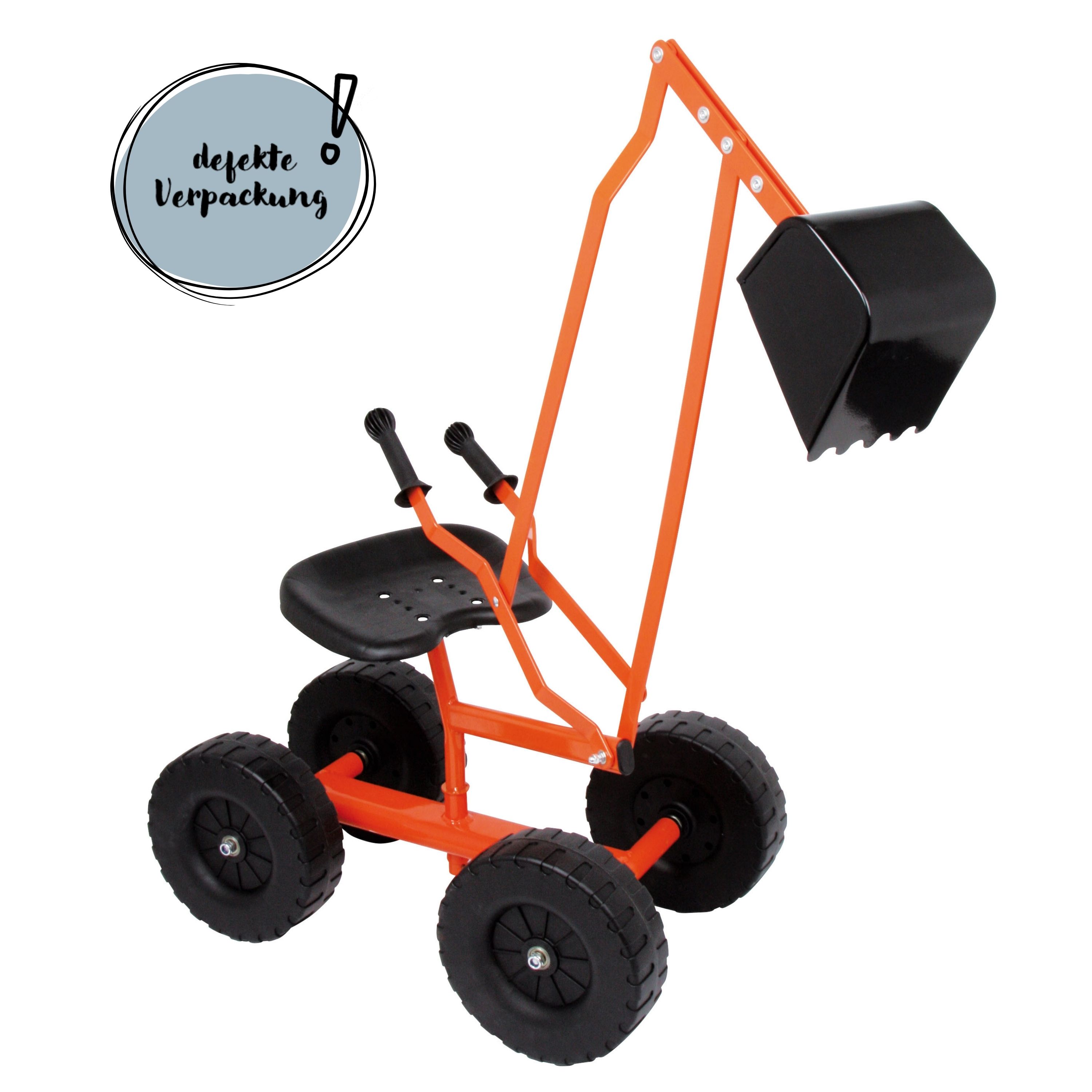 Sandkasten-Bagger für Kinder mit defekter Verpackung