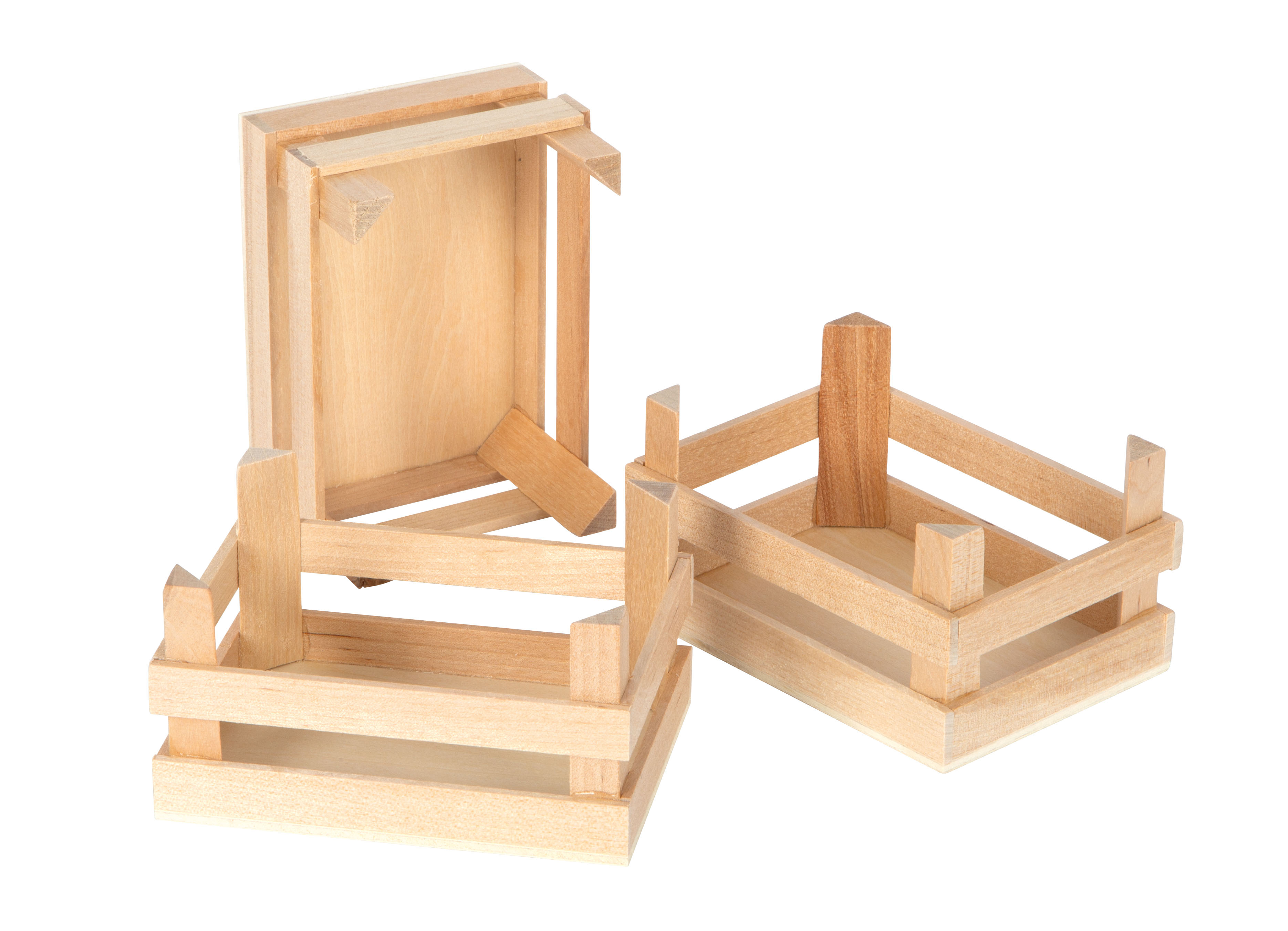 Kleine Kiste natur 3er Set frontal