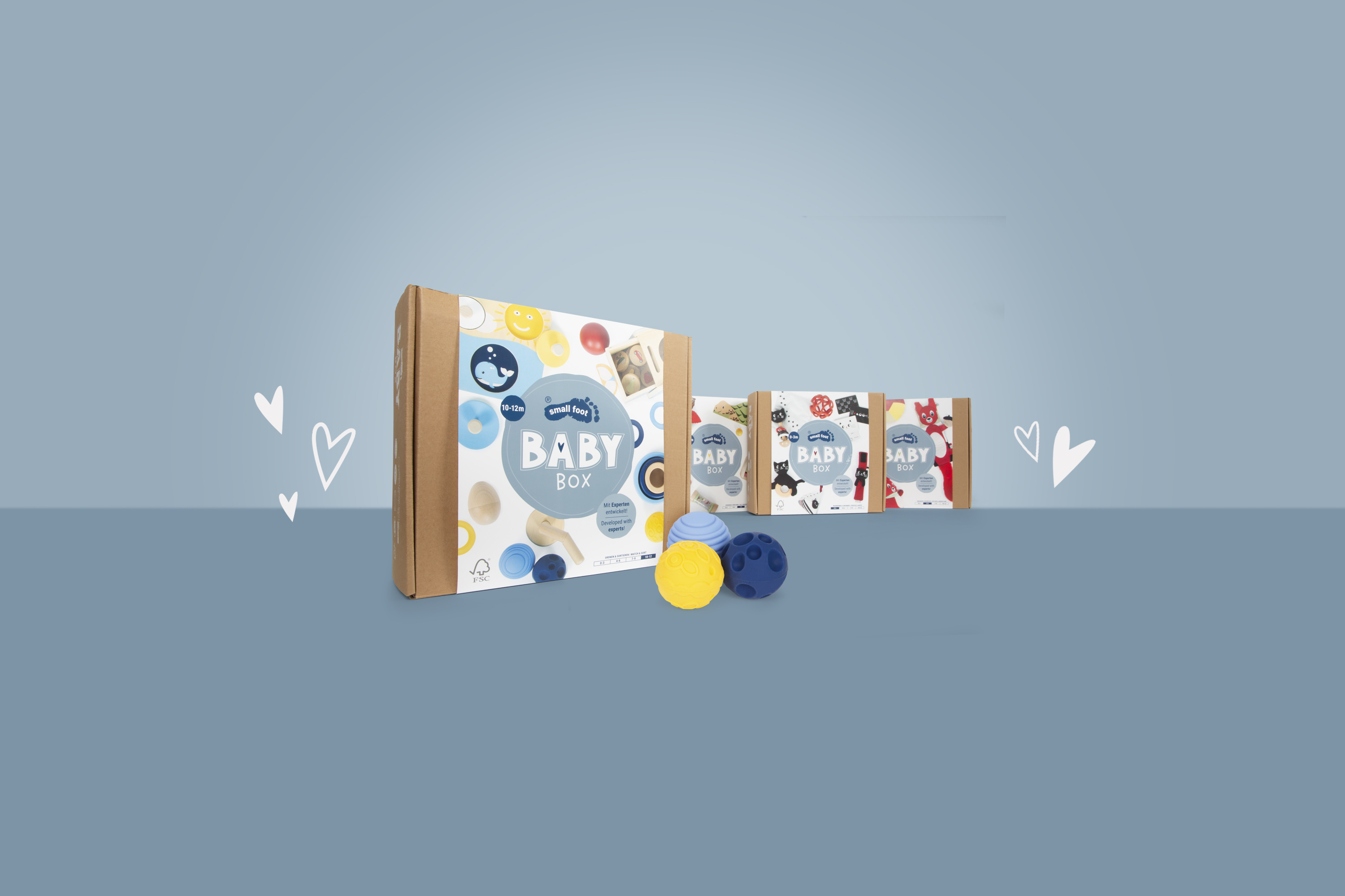 Baby-Box, Baby-Spielzeug, Trainingsball, Pappkarton, Farben