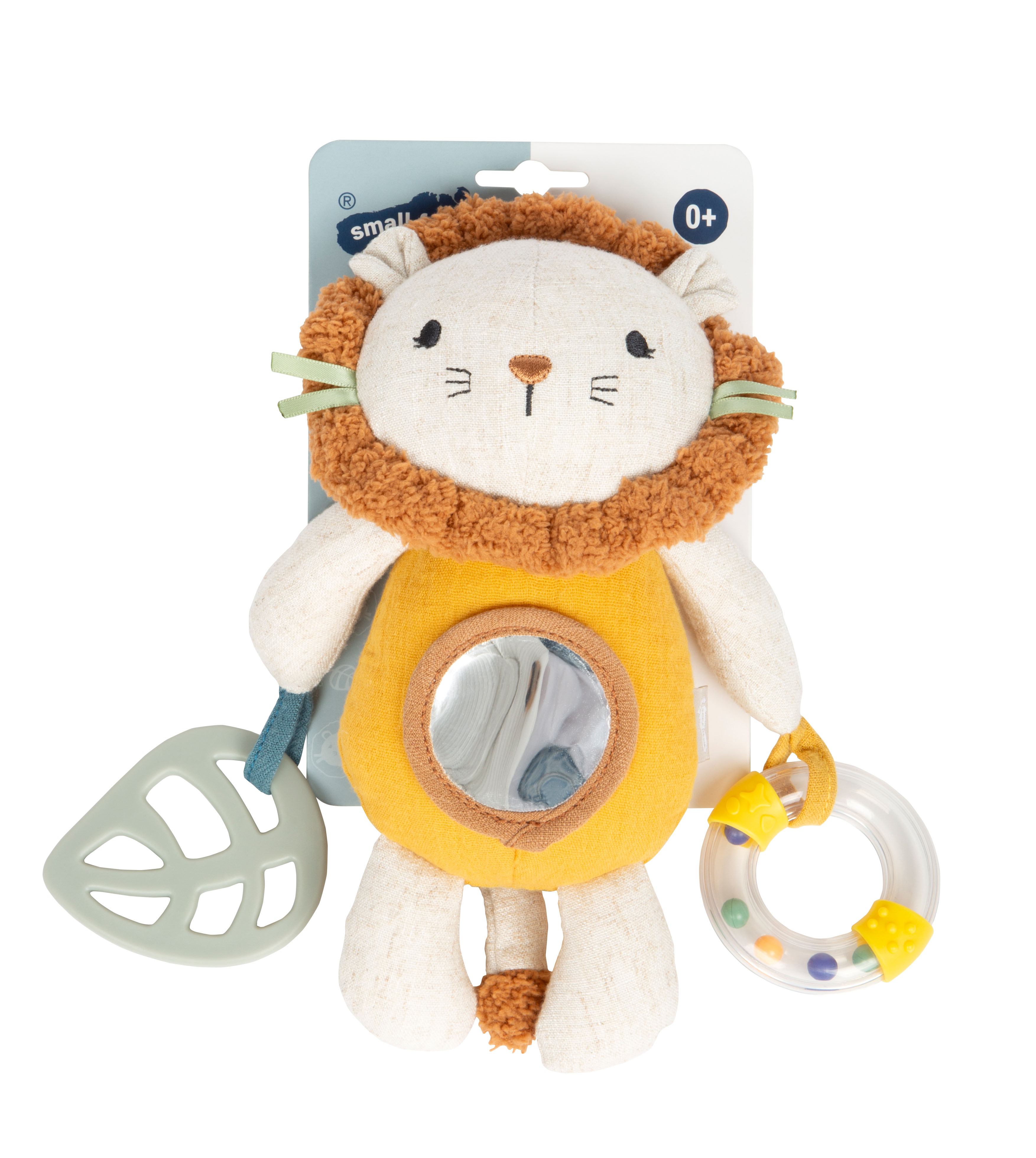 Babyspielzeug Hängefigur aus Stoff Little Lion in der Verpackung