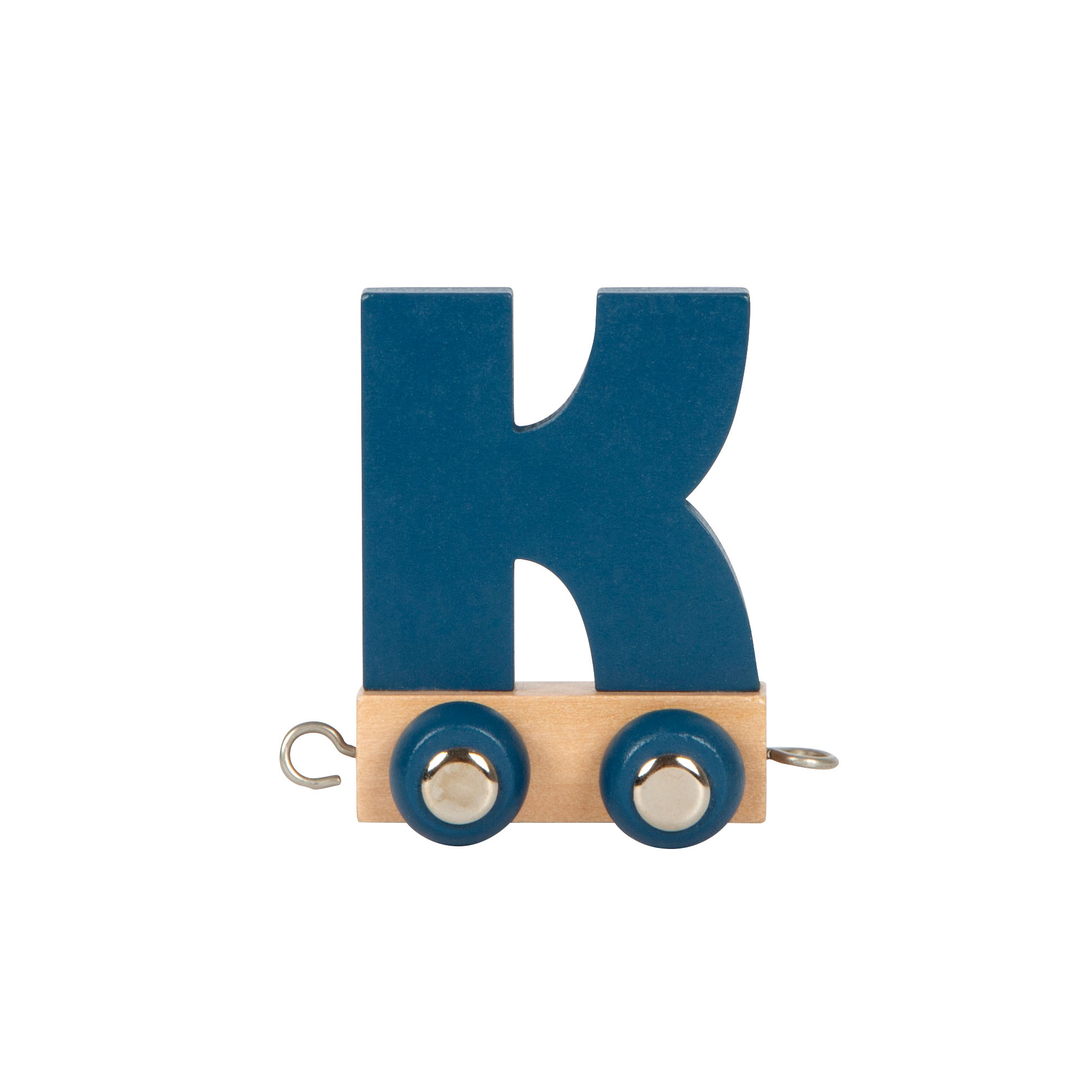 Blauer Buchstabenzug K aus Holz