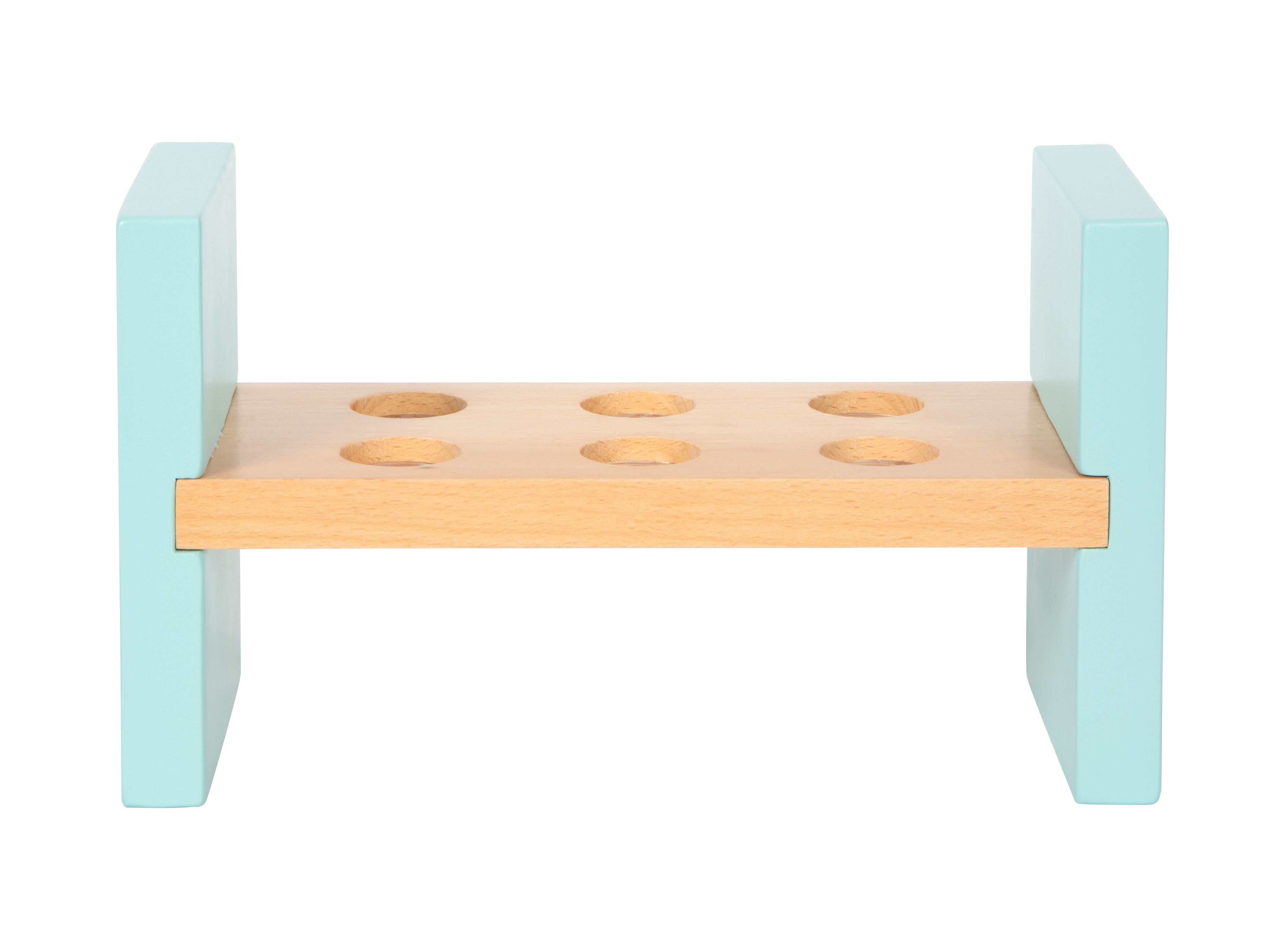 Hellblaue Klopfbank aus Holz für Kinder