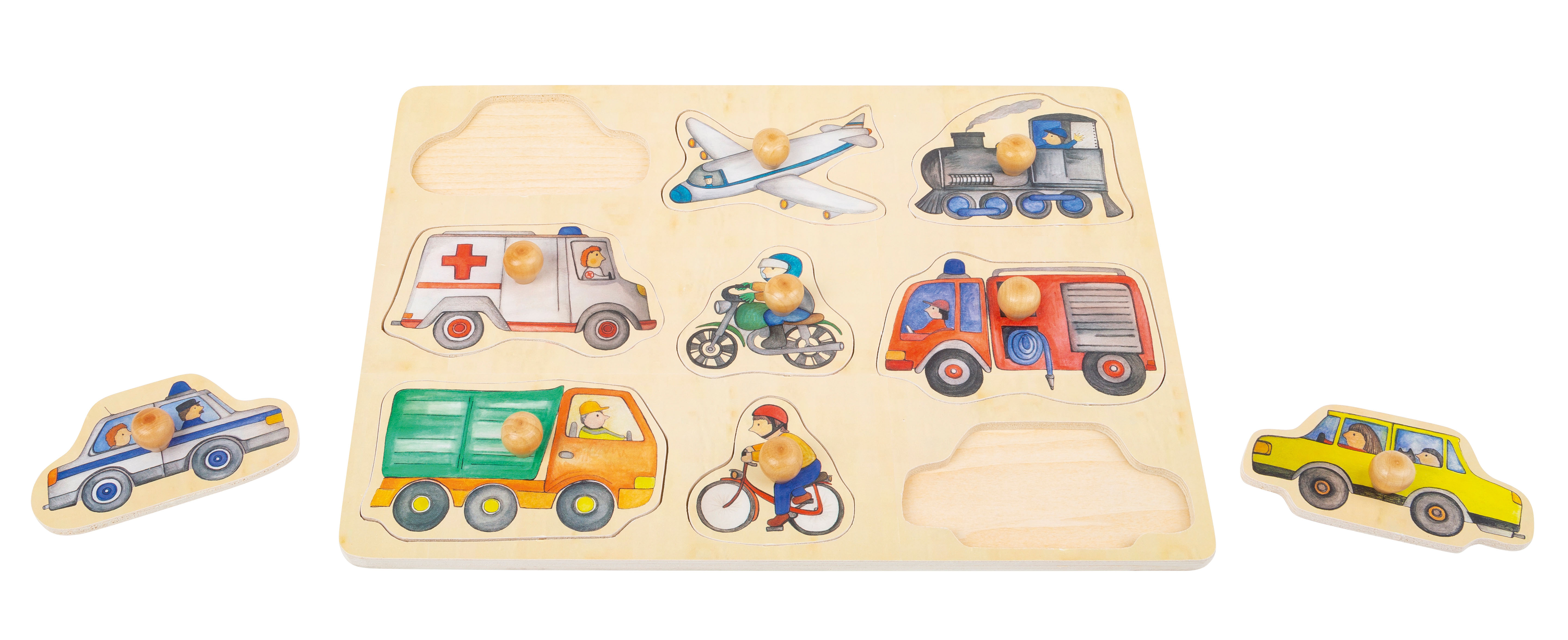 Setzpuzzle mit verschiedenen Fahrzeugen