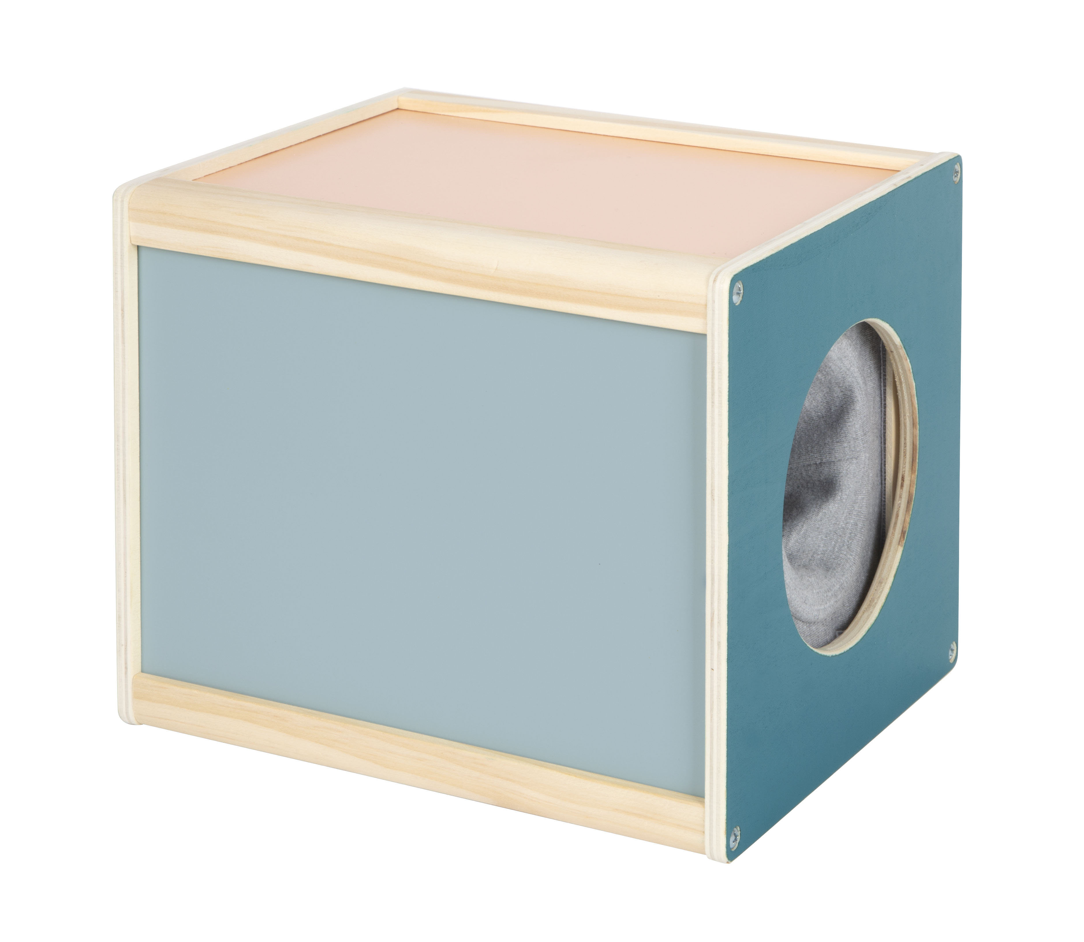 Fühlbox aus Holz mit Armöffnung