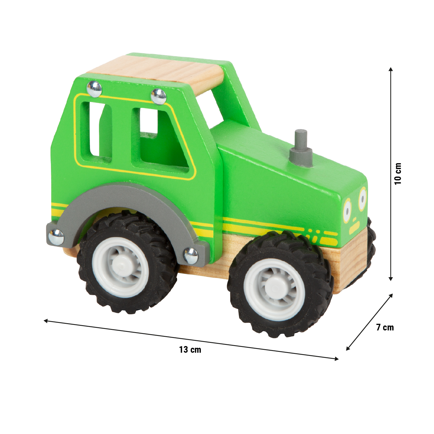 Maßstabsskizze vom Holztraktor für Kinder