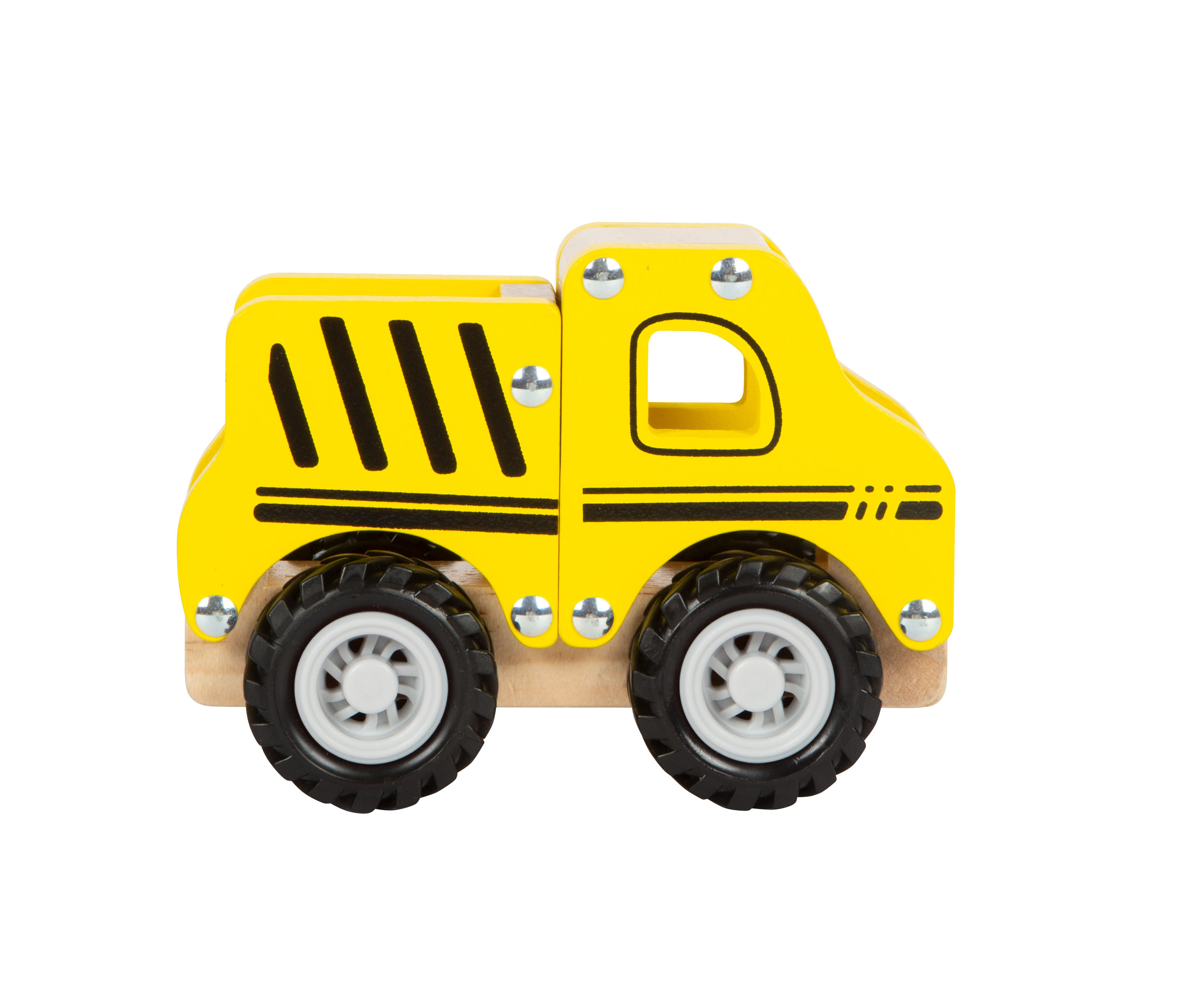 Kinderwagen, Holzspielzeug, Gelb, Bedruckt, Kugelrad