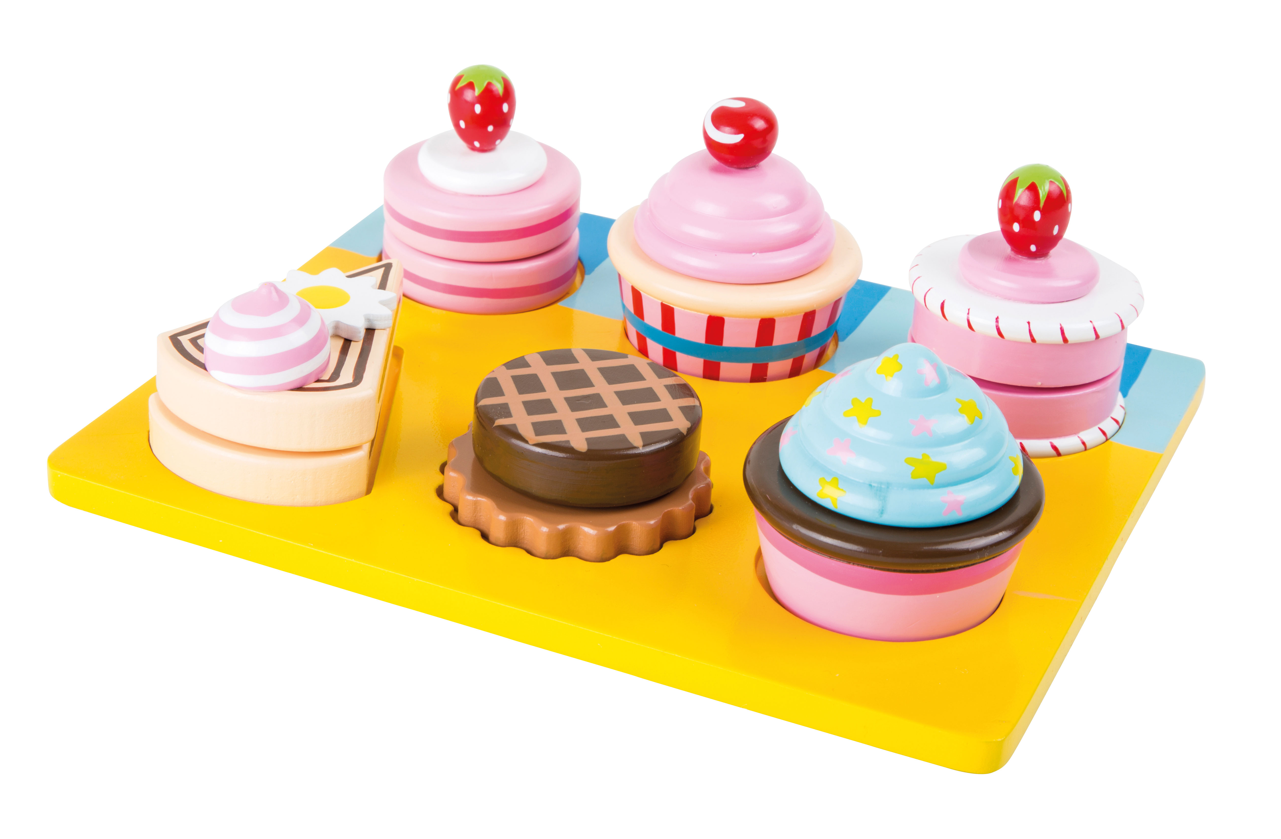Schneide-Cupcakes und Tortena aus Holz für die Kinderküche oder den Kaufladen