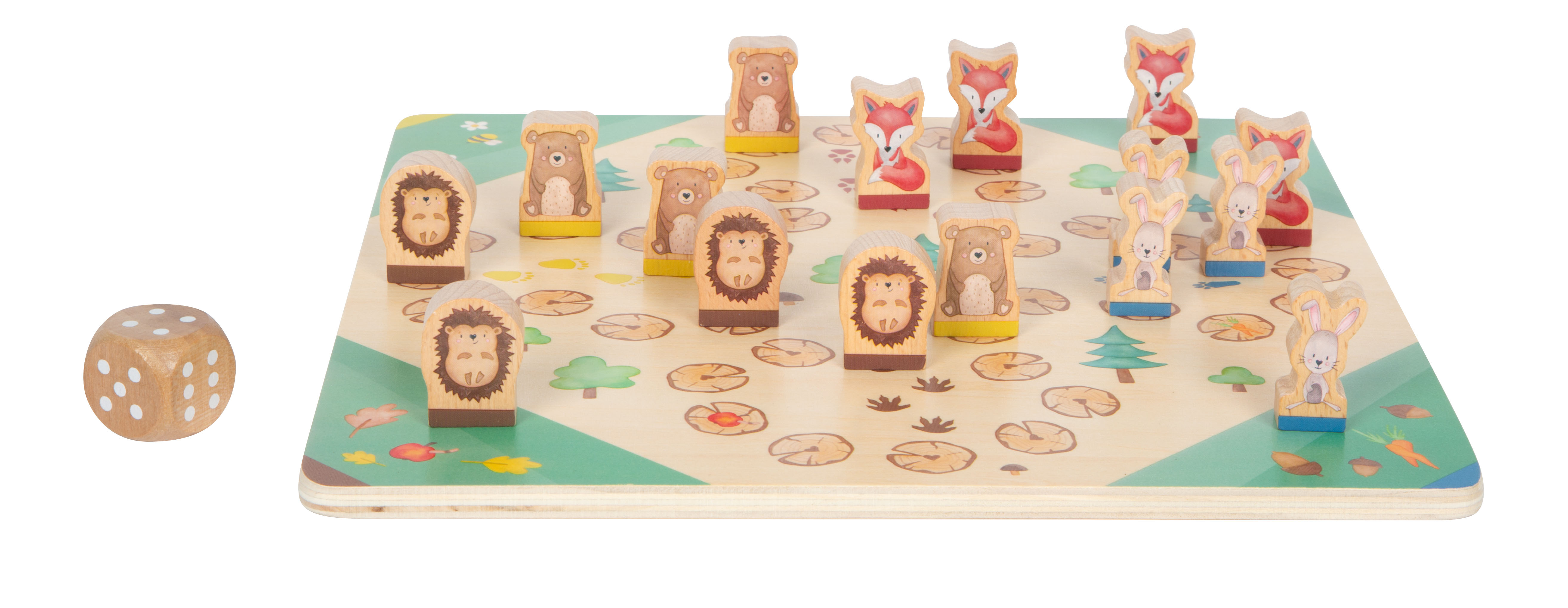 Brettspiel Ludo aus Holz mit Tierfiguren