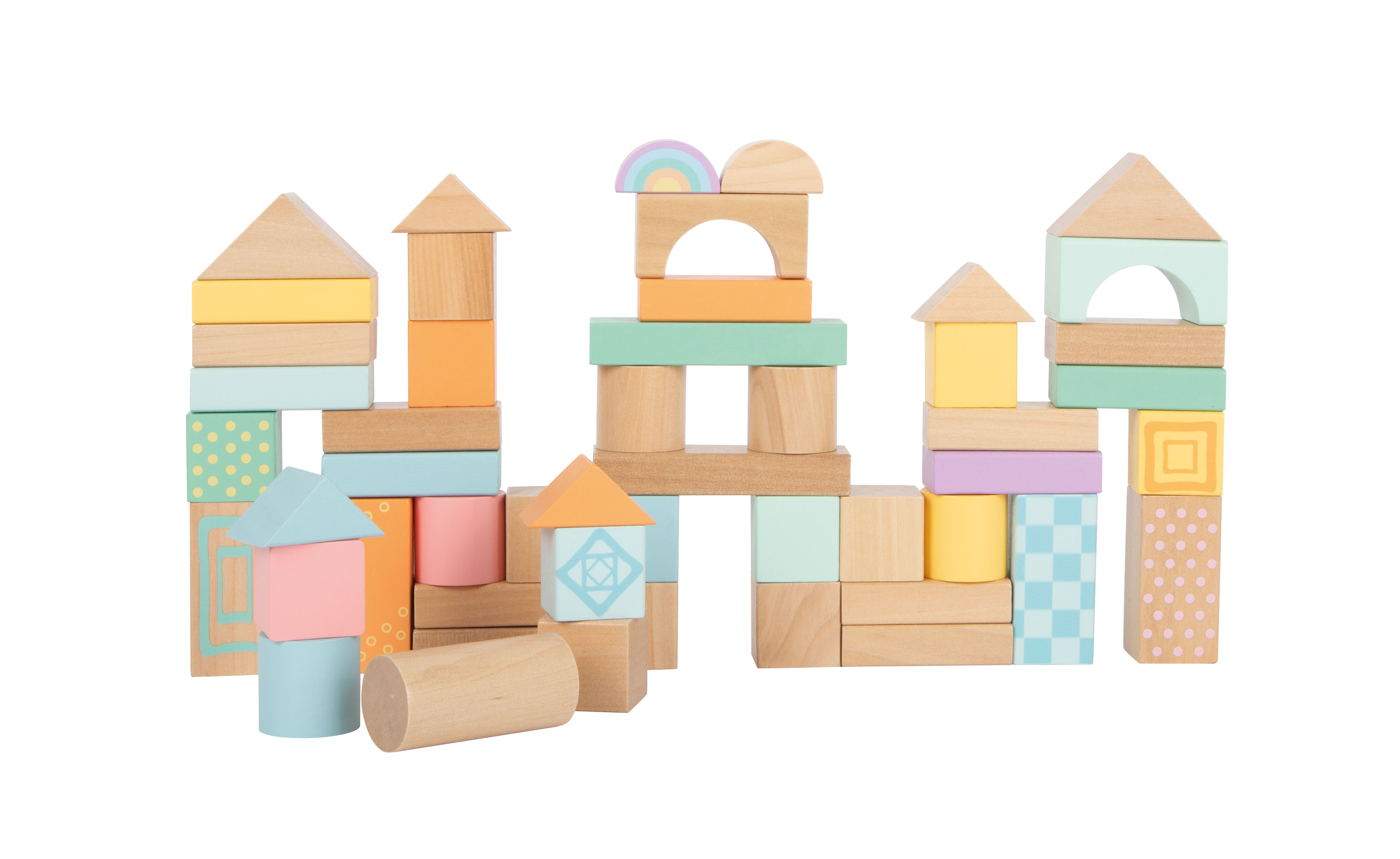 Holzbausteine Pastell für Kinder