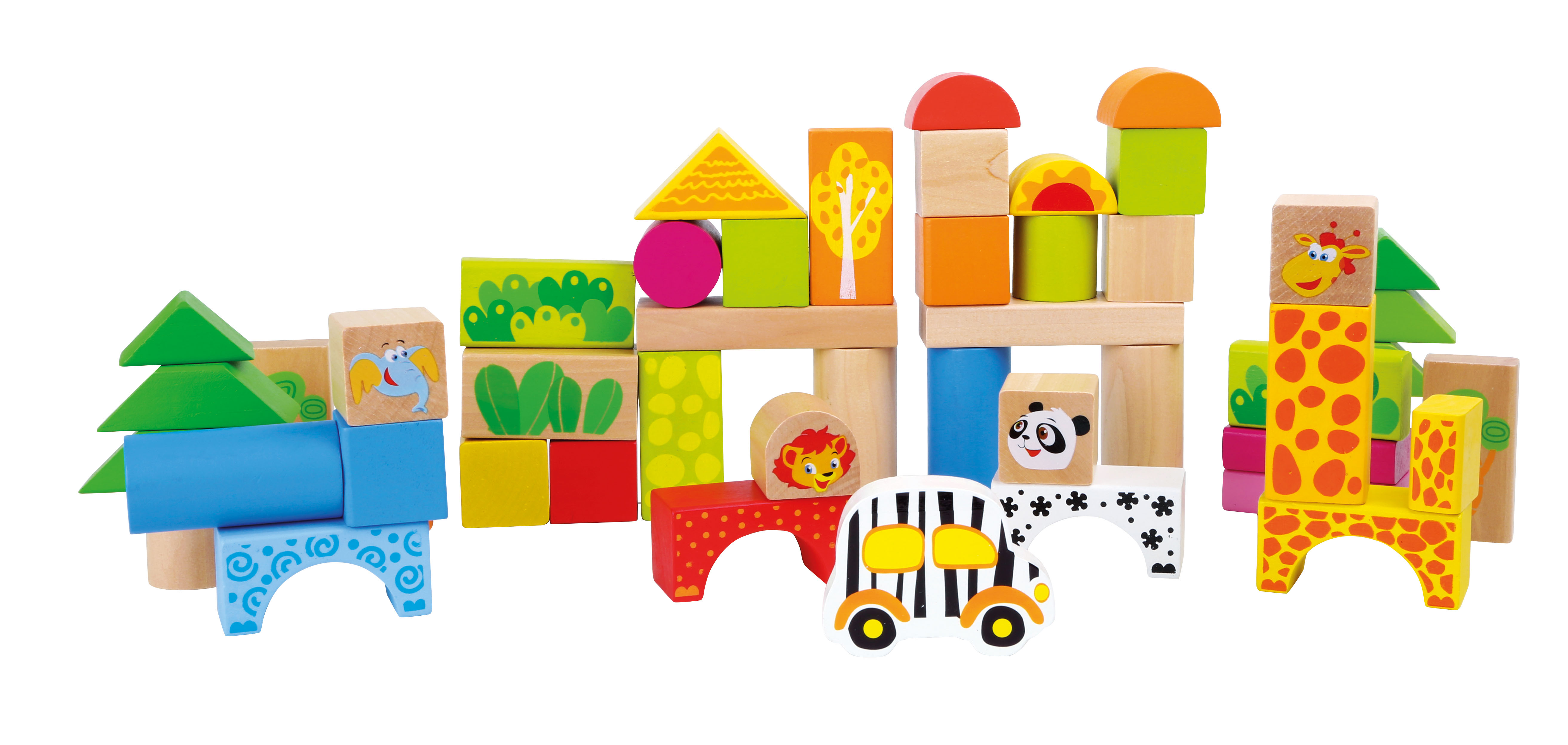 Holzbausteine Zoo für Kinder