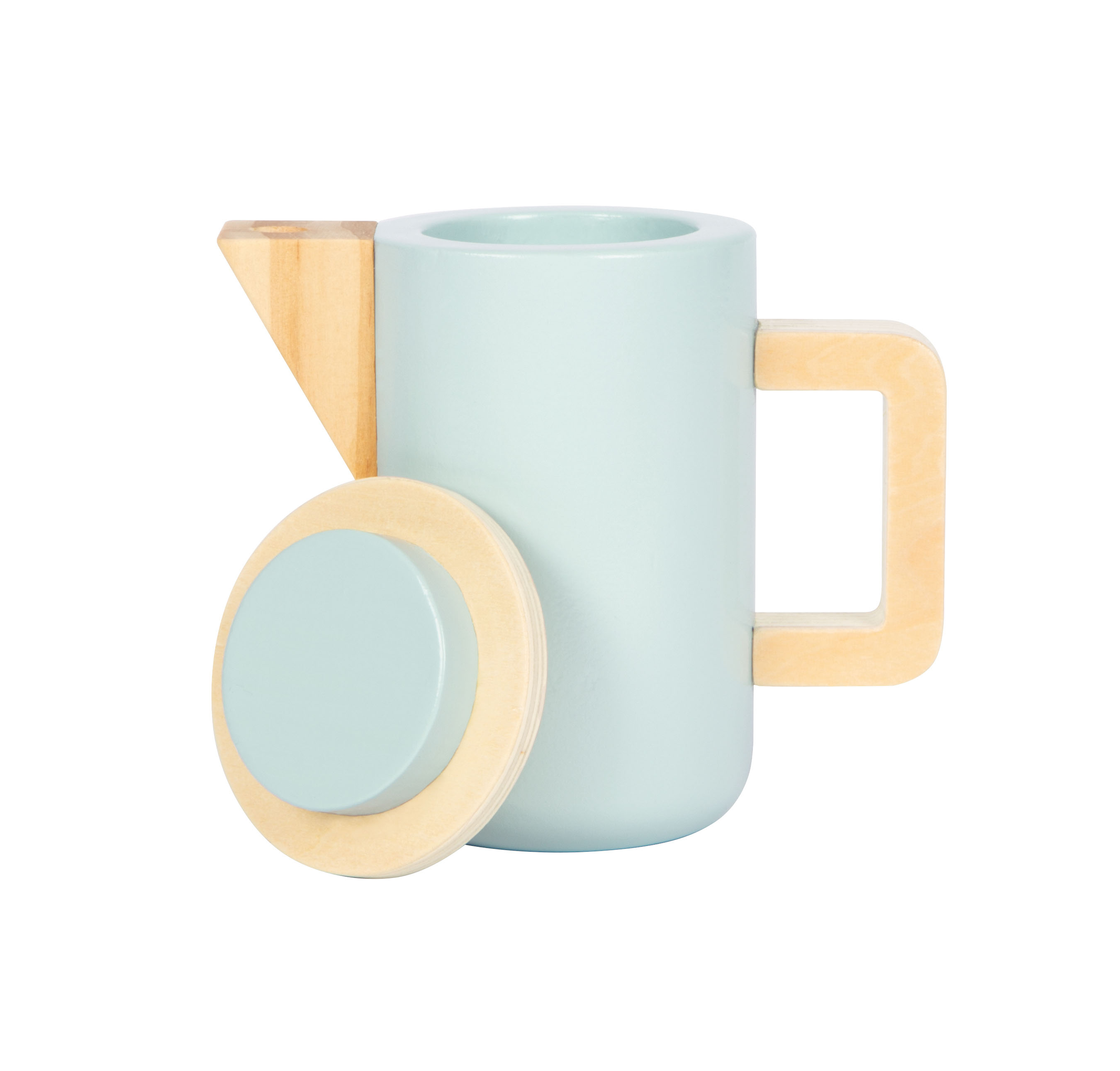 Kaffeekanne aus Holz für Kinder