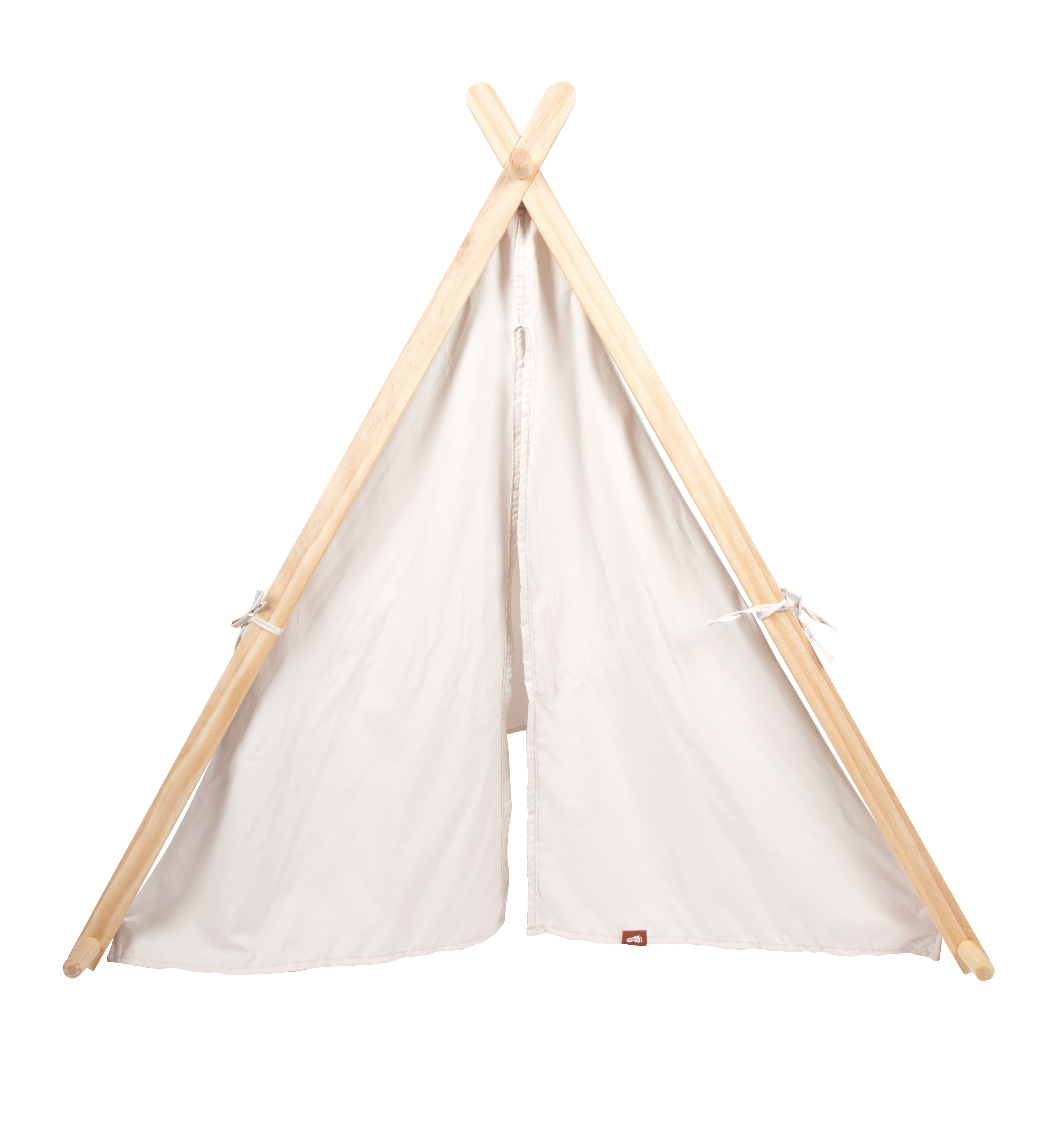 Kinder Indoor-Spielzelt in Beige mit Holz-Gestell