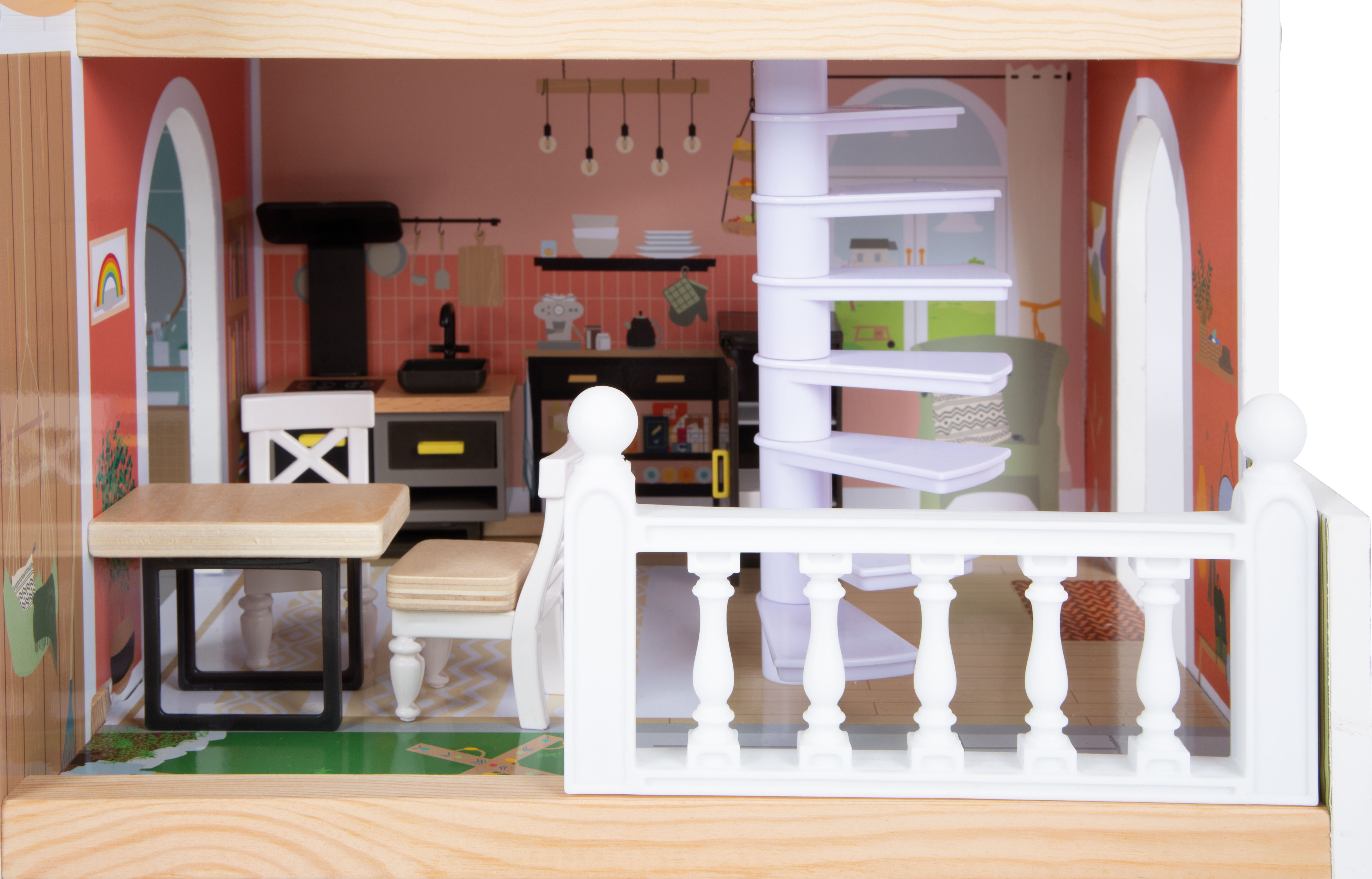 Puppenhaus mit Dachterrasse für Kinder