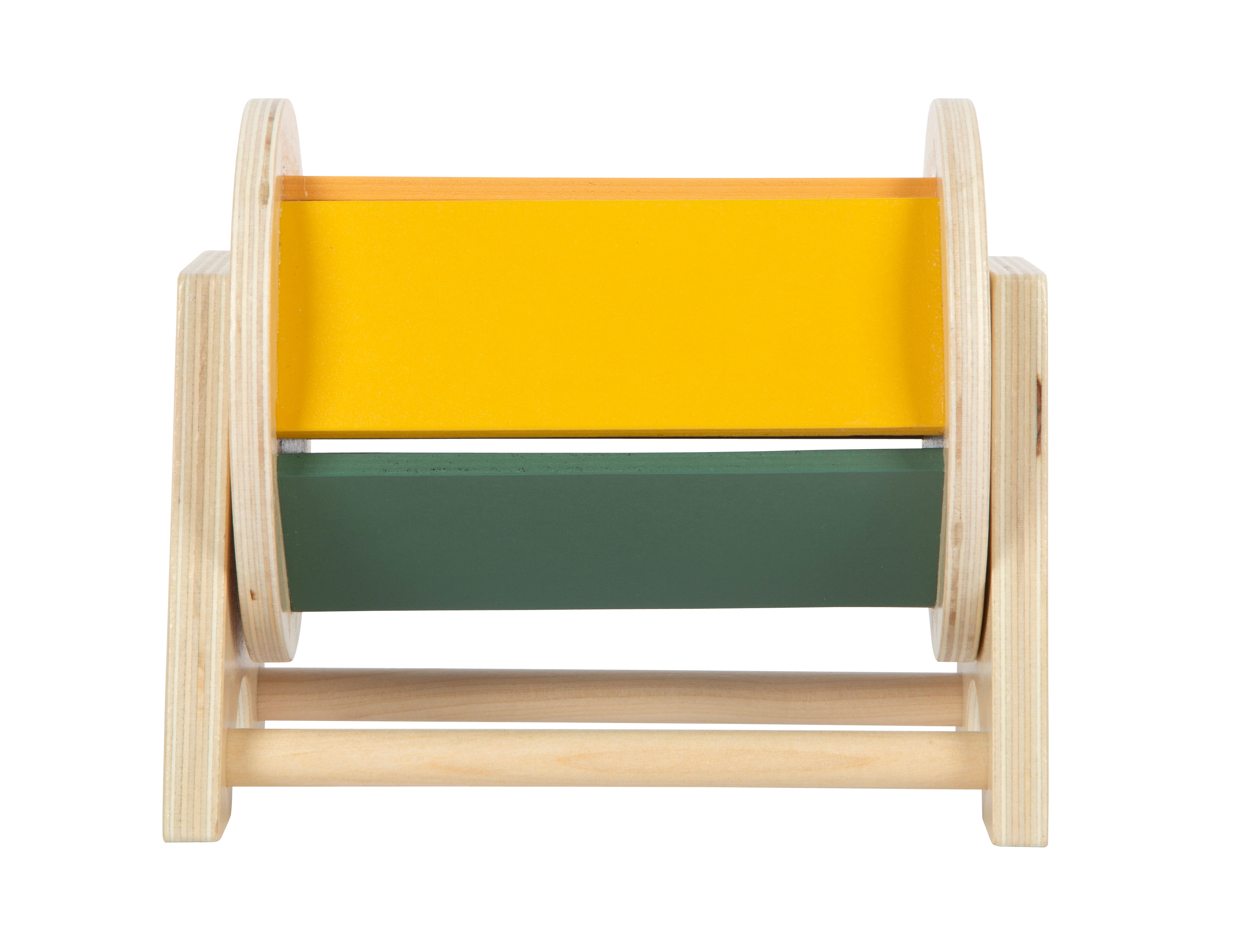 Montessori Drehtrommel frontal grün gelb