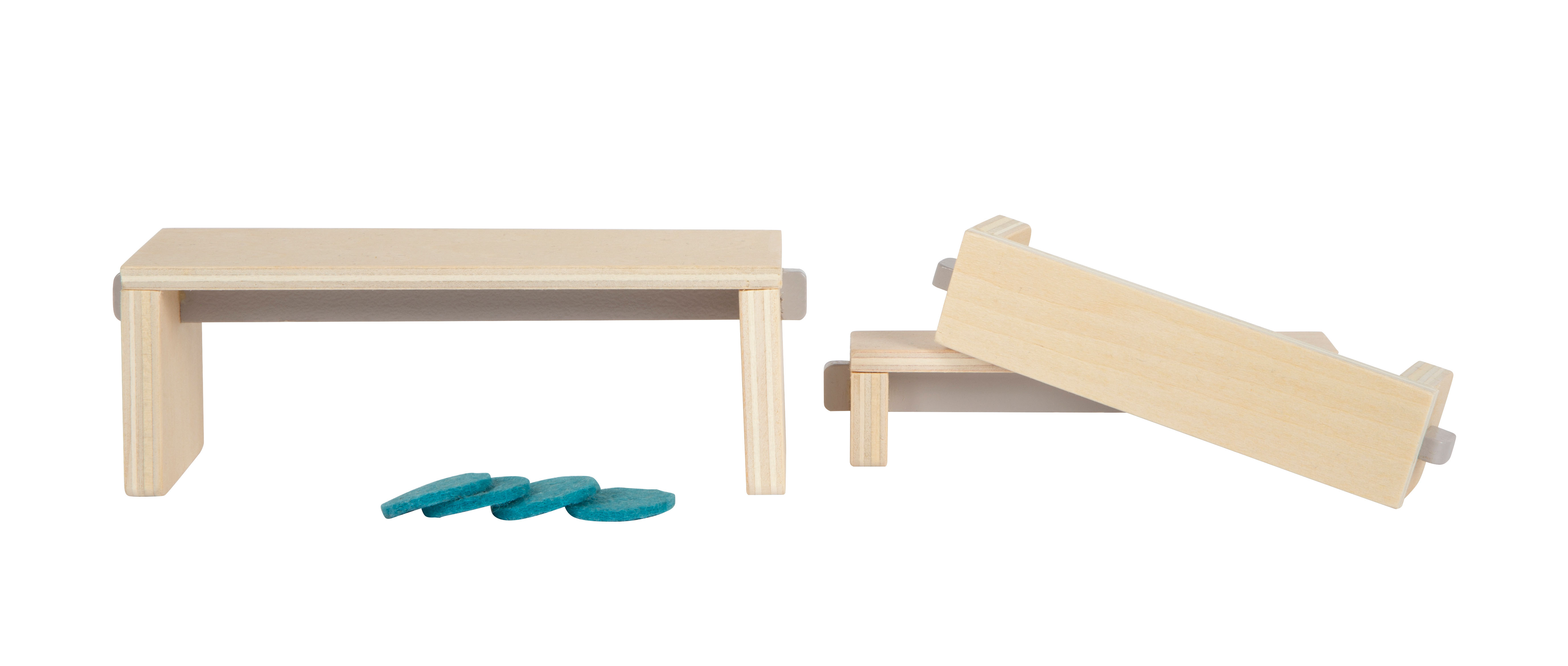 Puppenhaus-Küchentisch mit Bänken und Sitzkissen