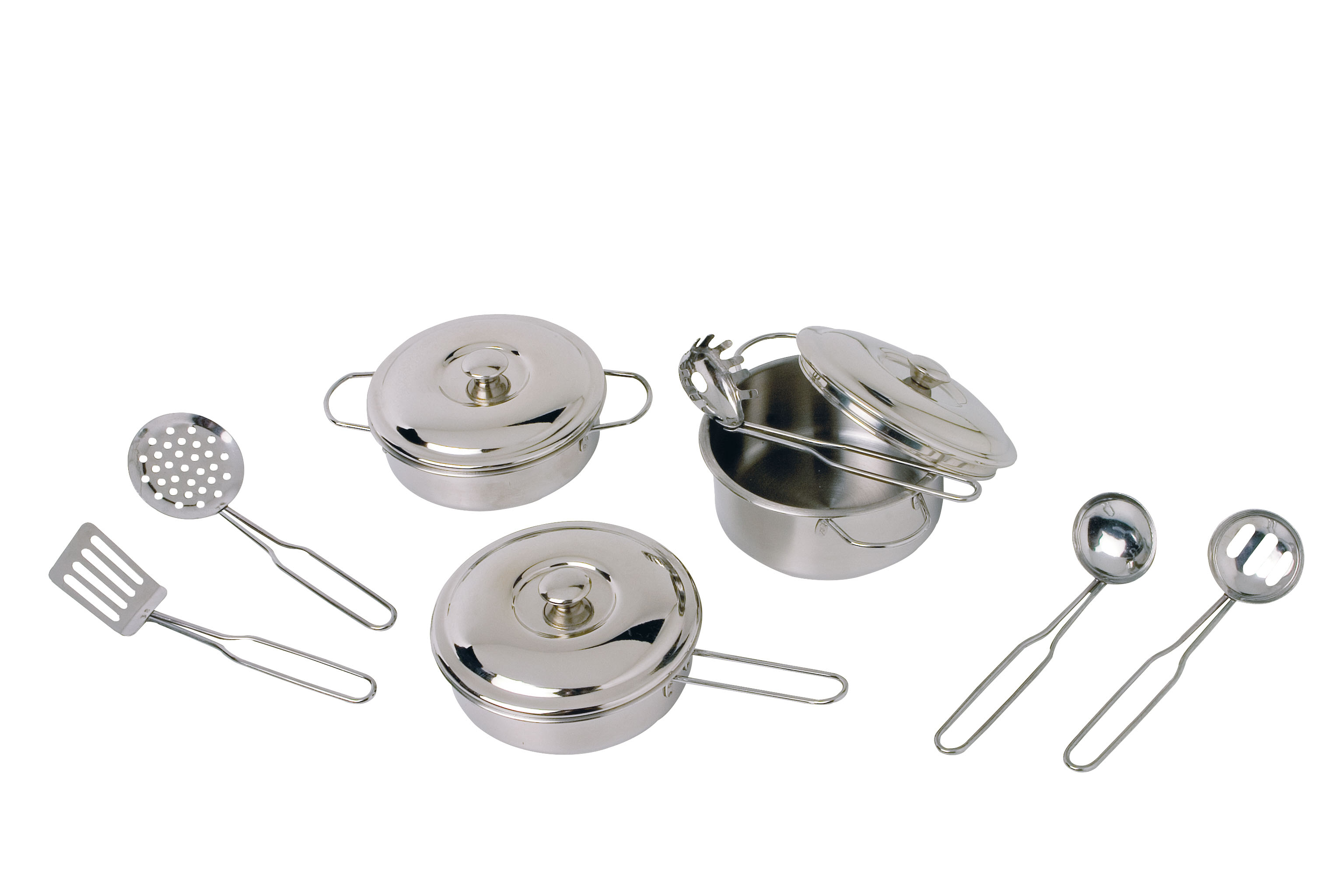 Kochgeschirr-Set aus Metall für die Kinderküche