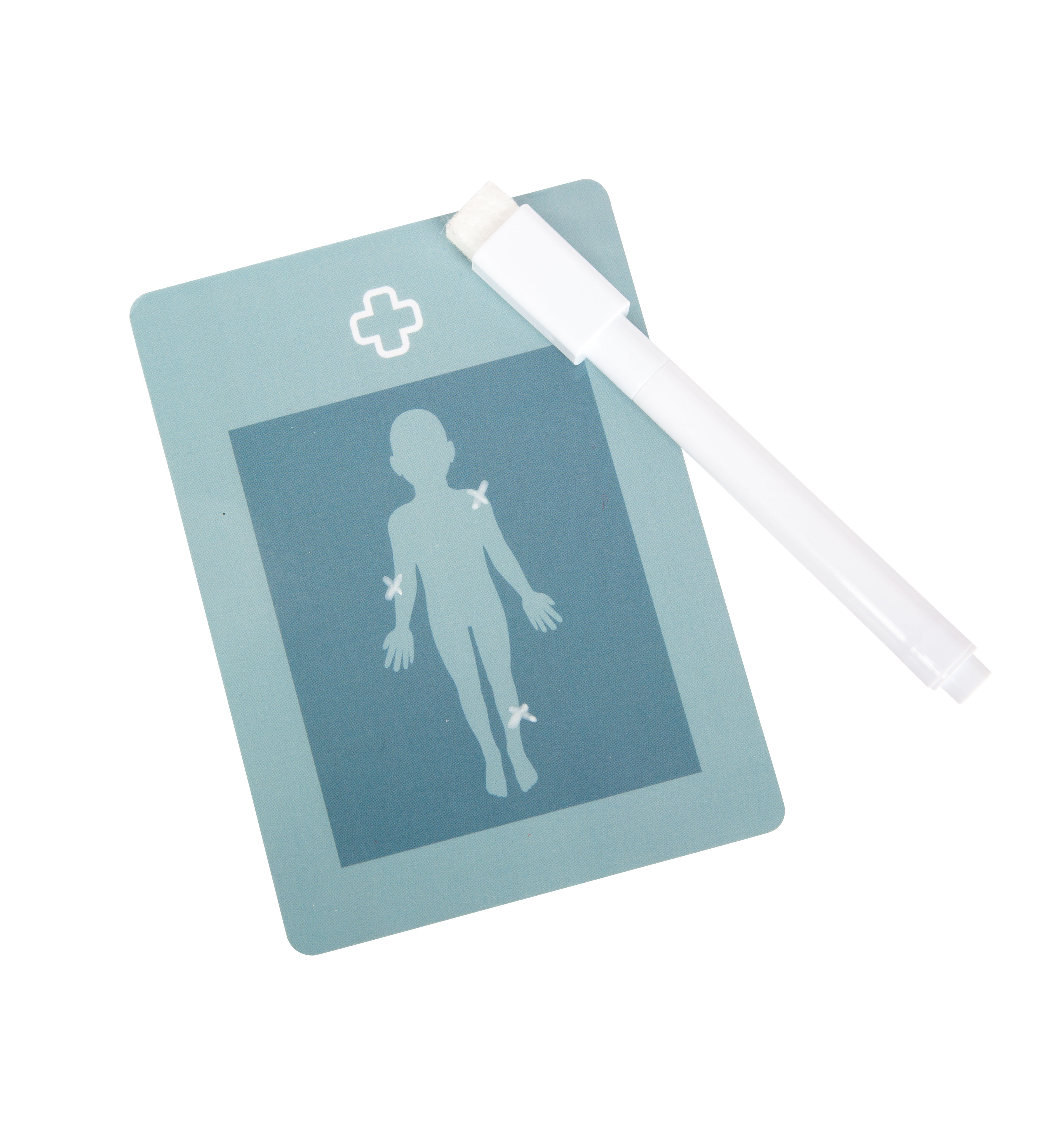 Notarzttasche mit beschreibbarer Krankenakte und Stift