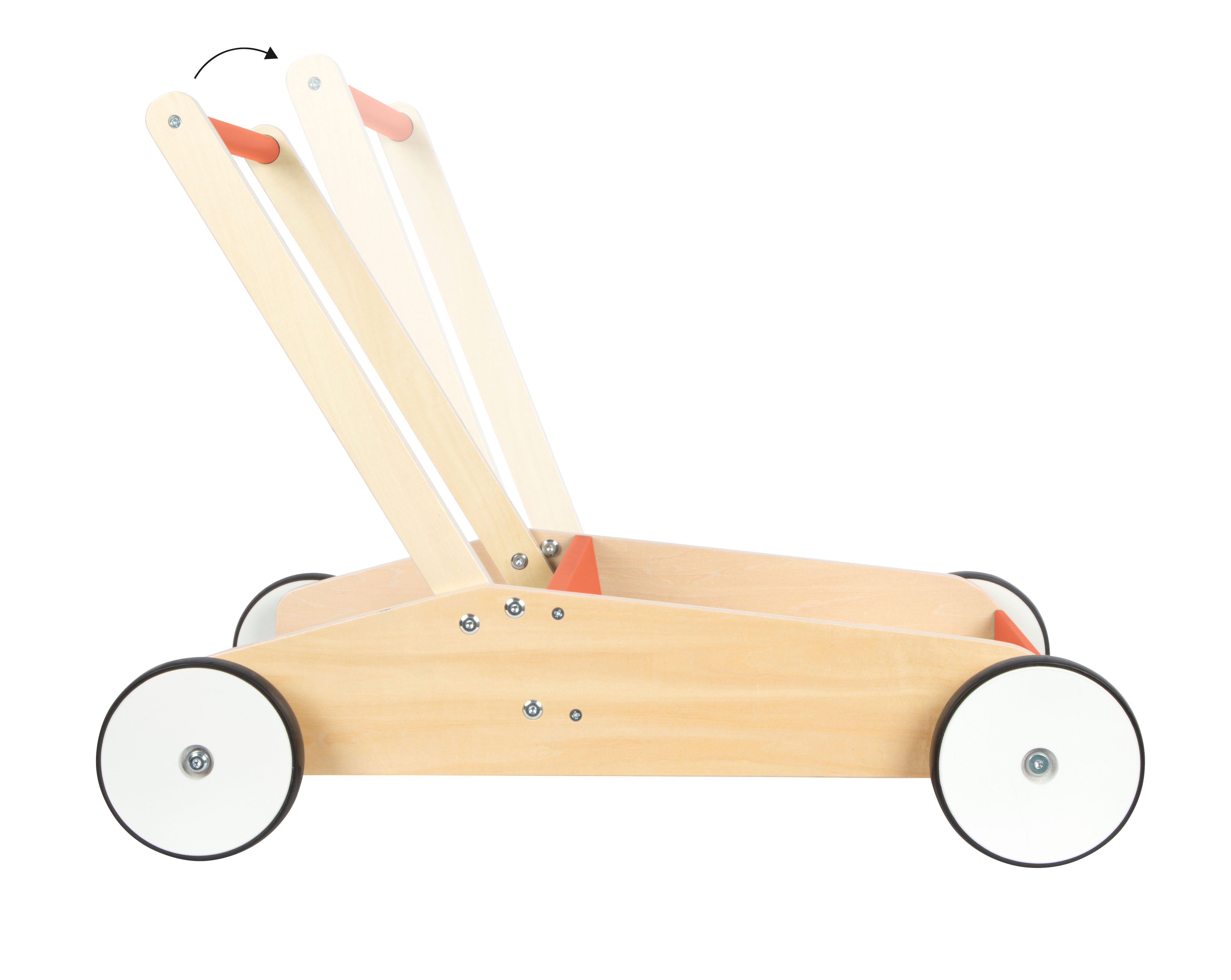 Holz-Lauflernwagen mit verstellbarem Griff