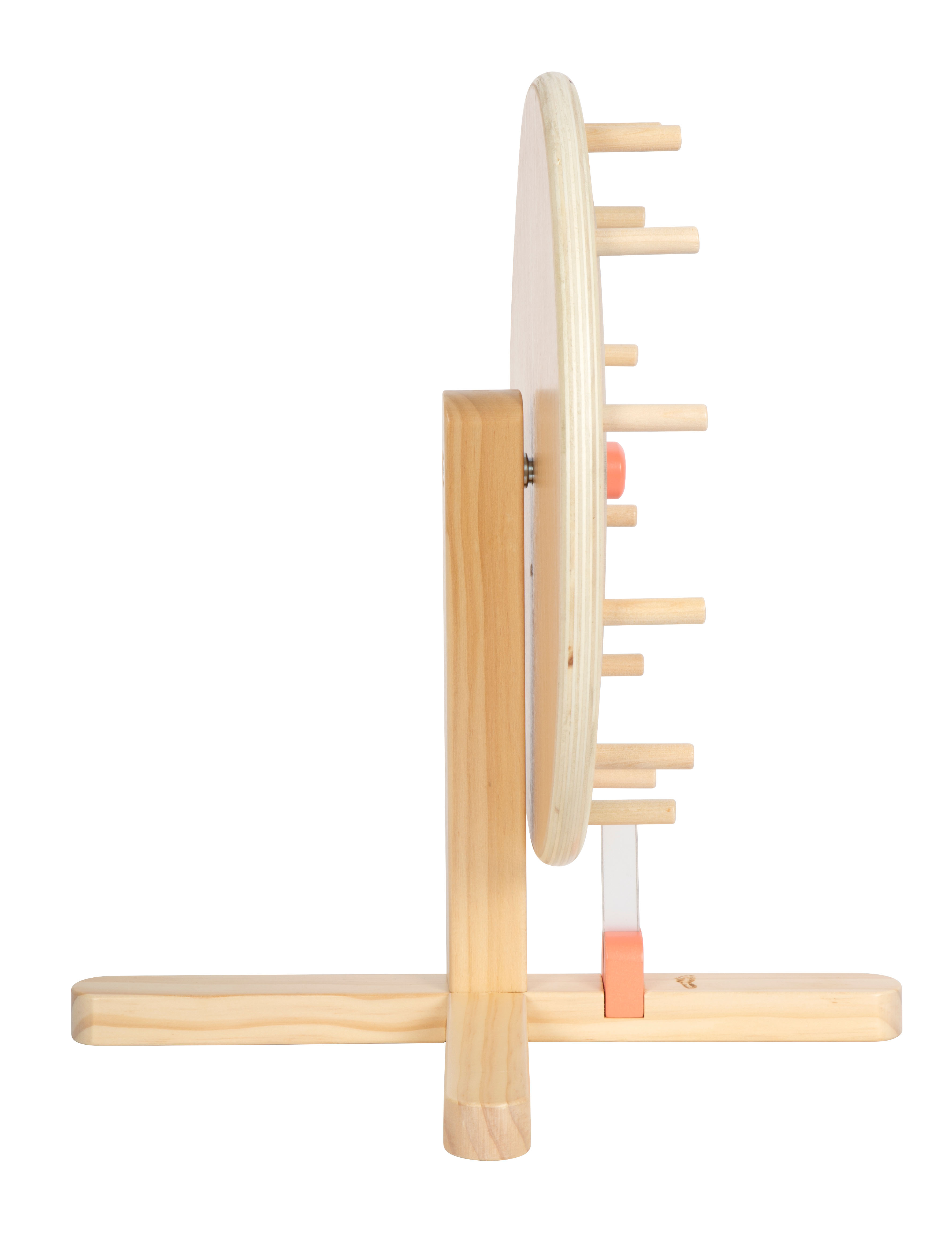 Glücksrad aus Holz mit Ständer