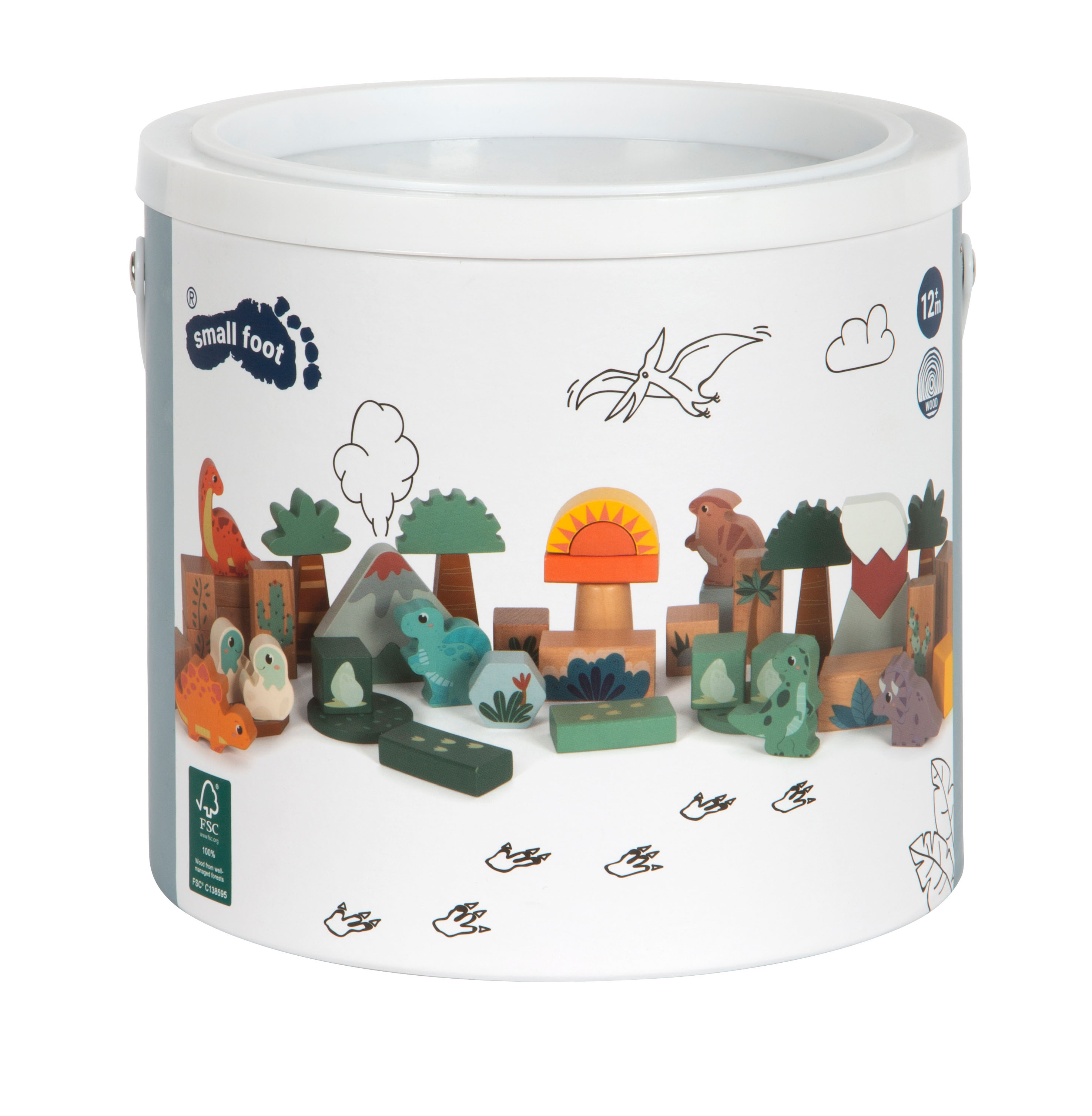 Holzbausteine „Dino“ für Kinder