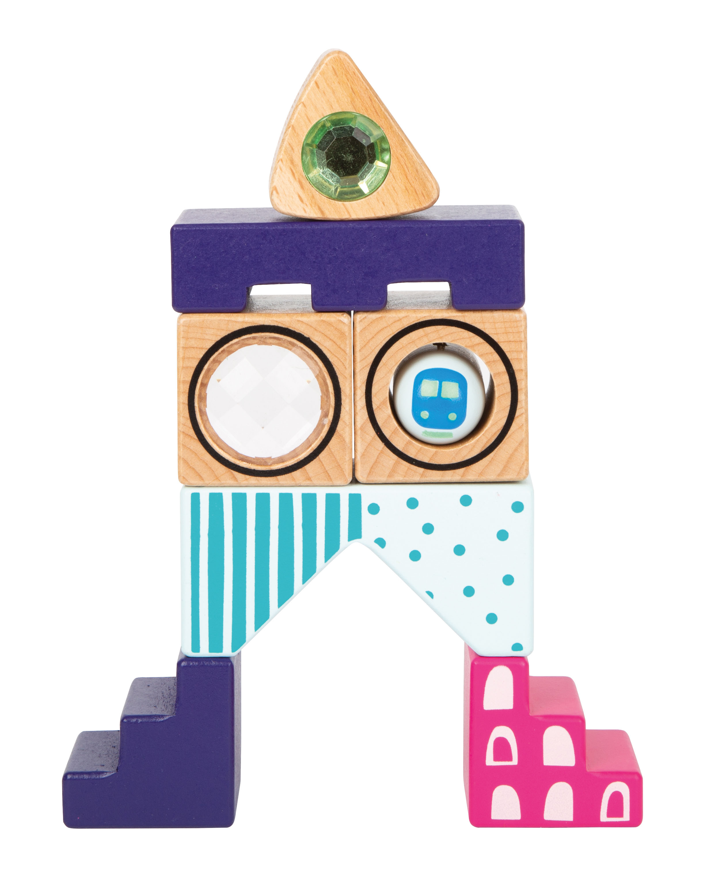 Holzbausteine Fantasiewelt für Kinder