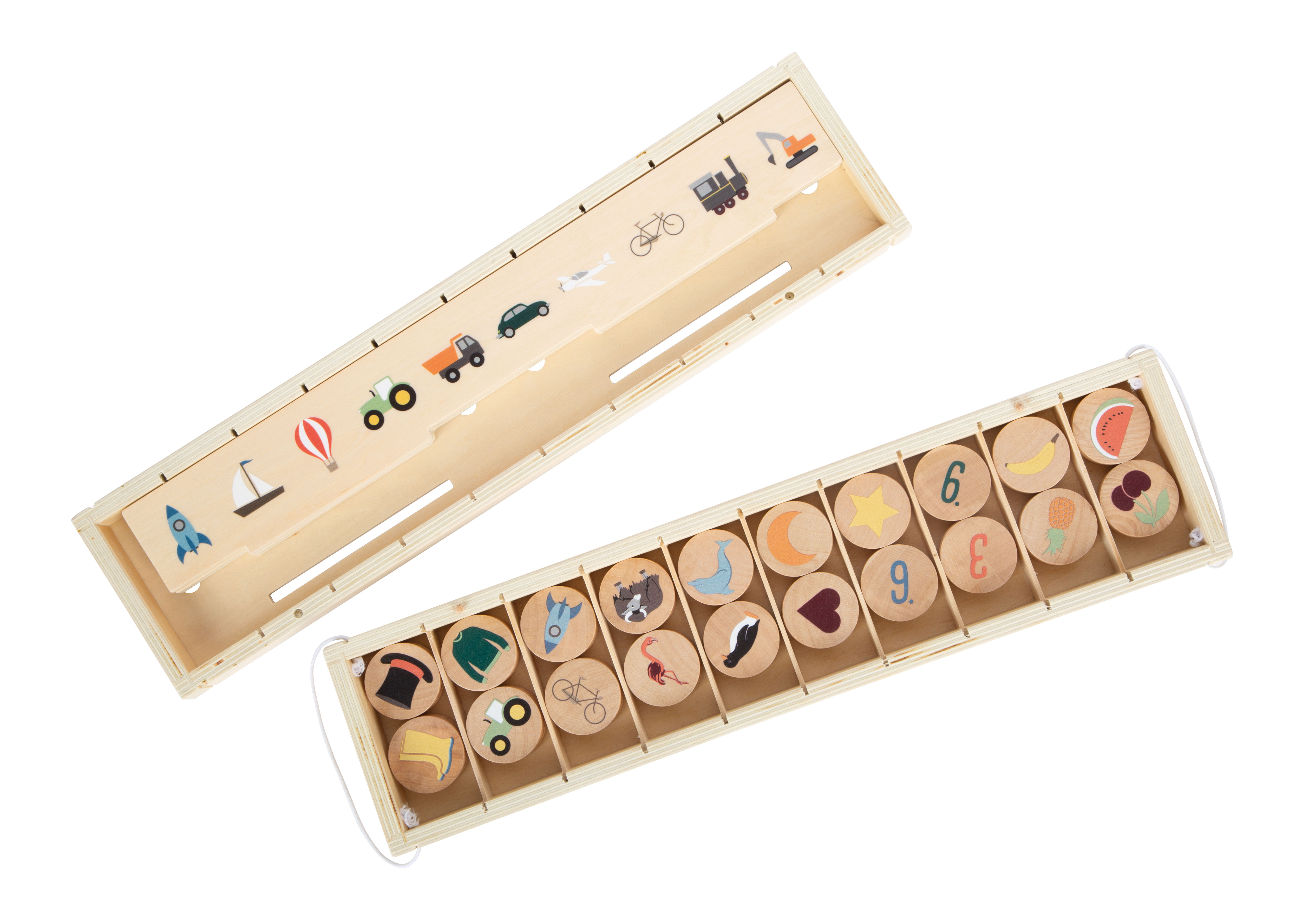 Sortierbox aus Holz für Kinder