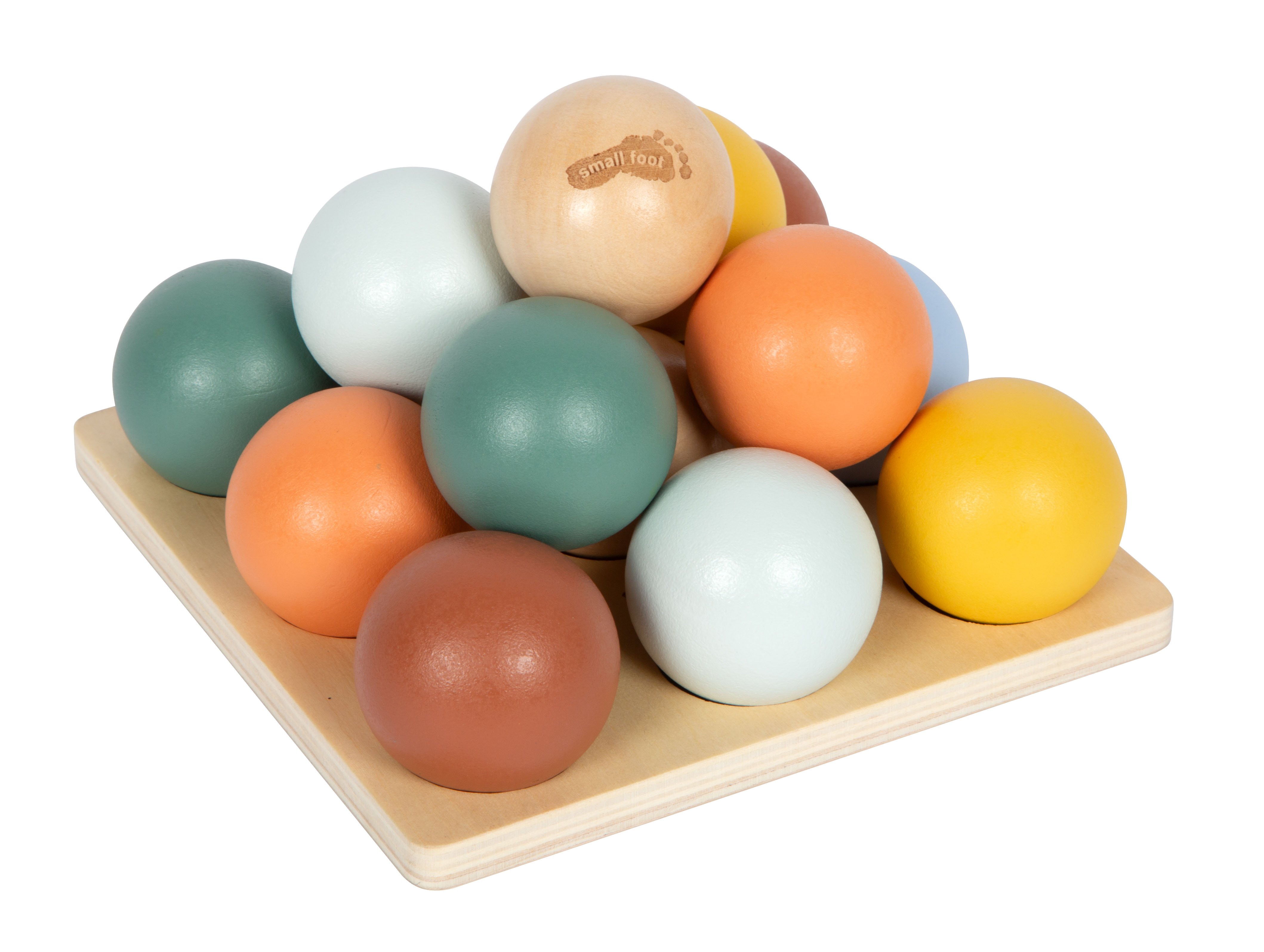 Montessori Sortierspiel mit Kugeln mit Holz Farben