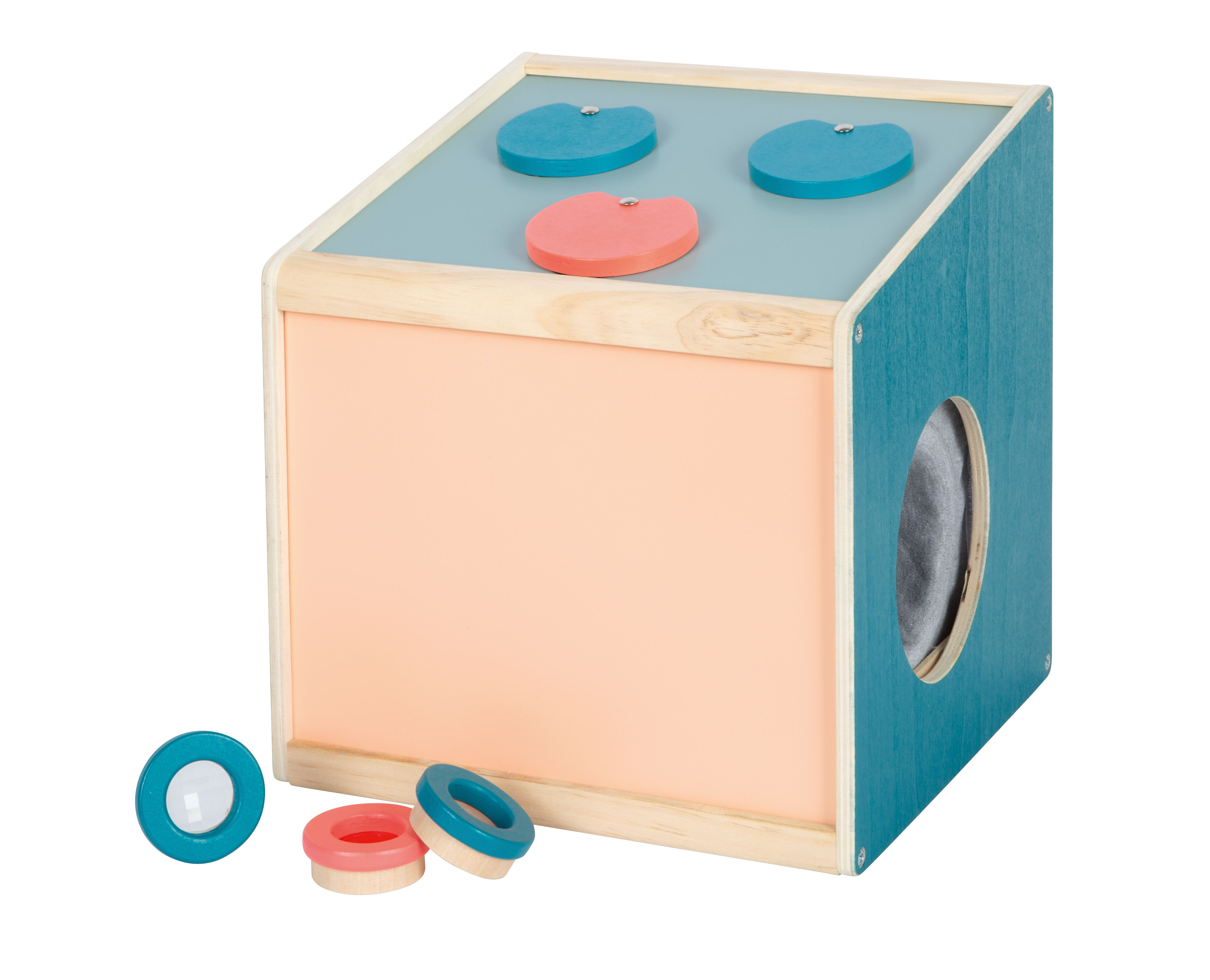 Sinnesbox mit entnehmbaren Linsen