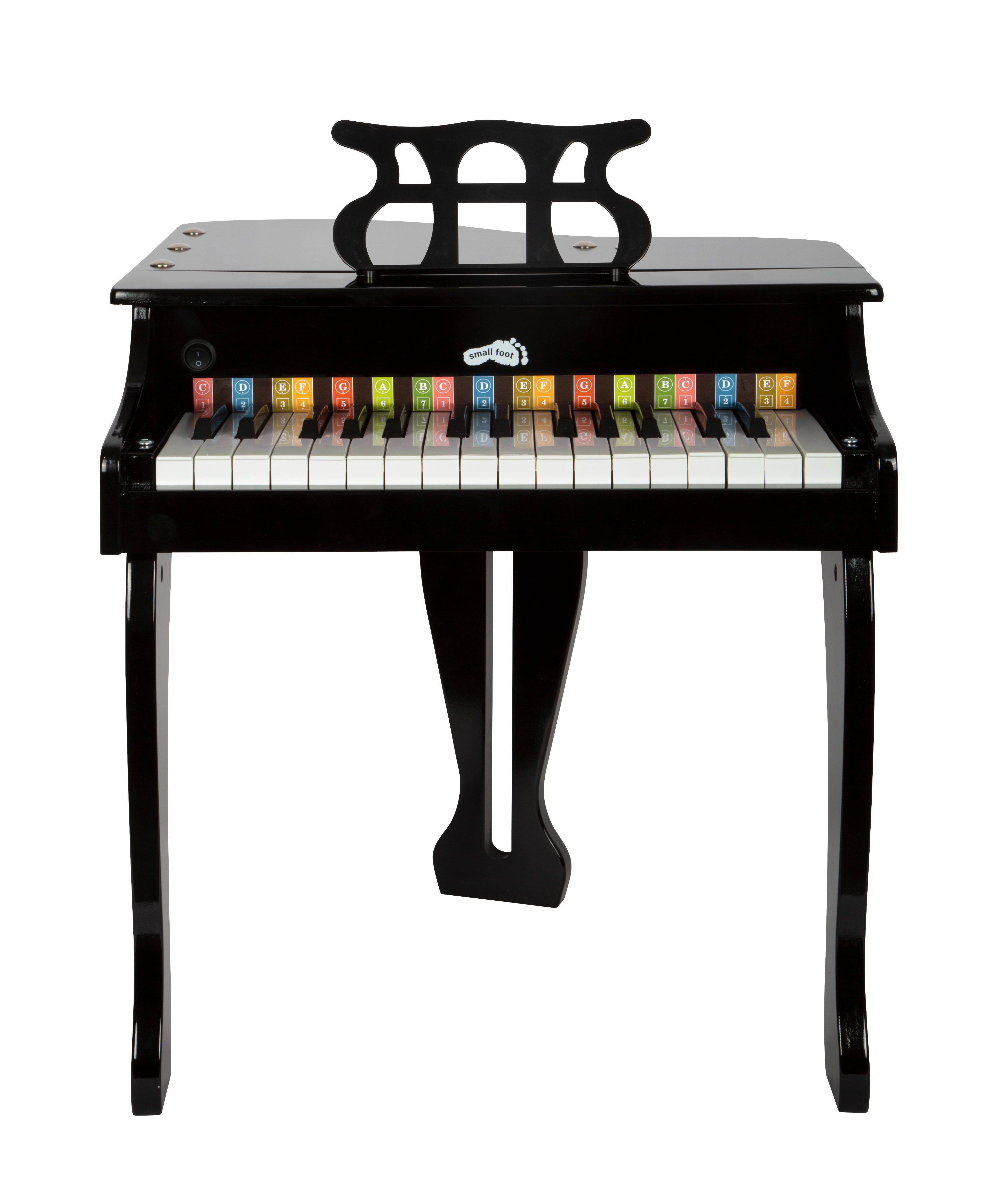 Schwarzes Piano für Kinder mit codierten Tasten