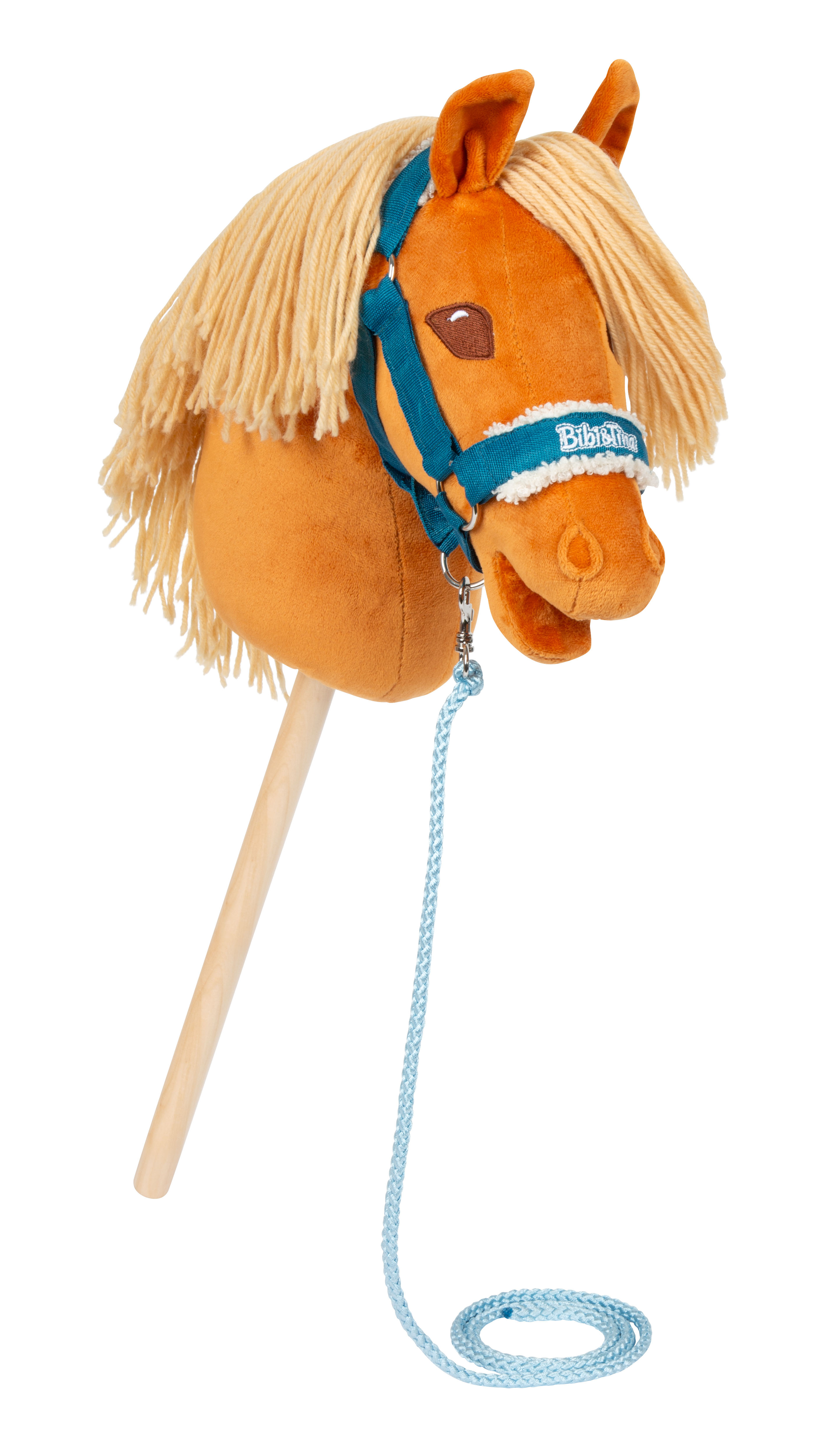 Bibi & Tina Hobby Horse Halfter-Set Amadeus beim Reiten mit dem Steckenpferd