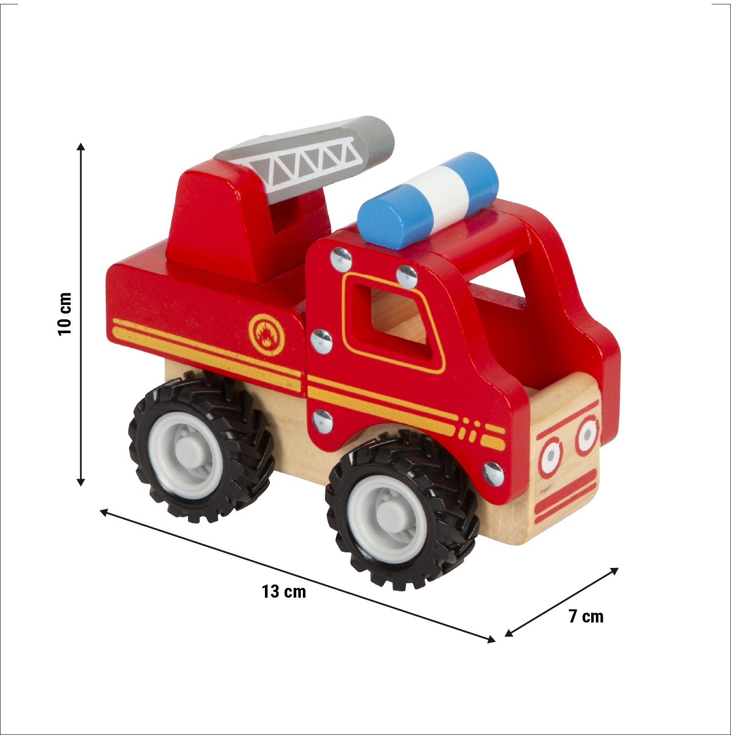 Holzspielzeug, Feuerwehrwagen, Klemmwagen, Holzauto, Pädagogisches Spielzeug