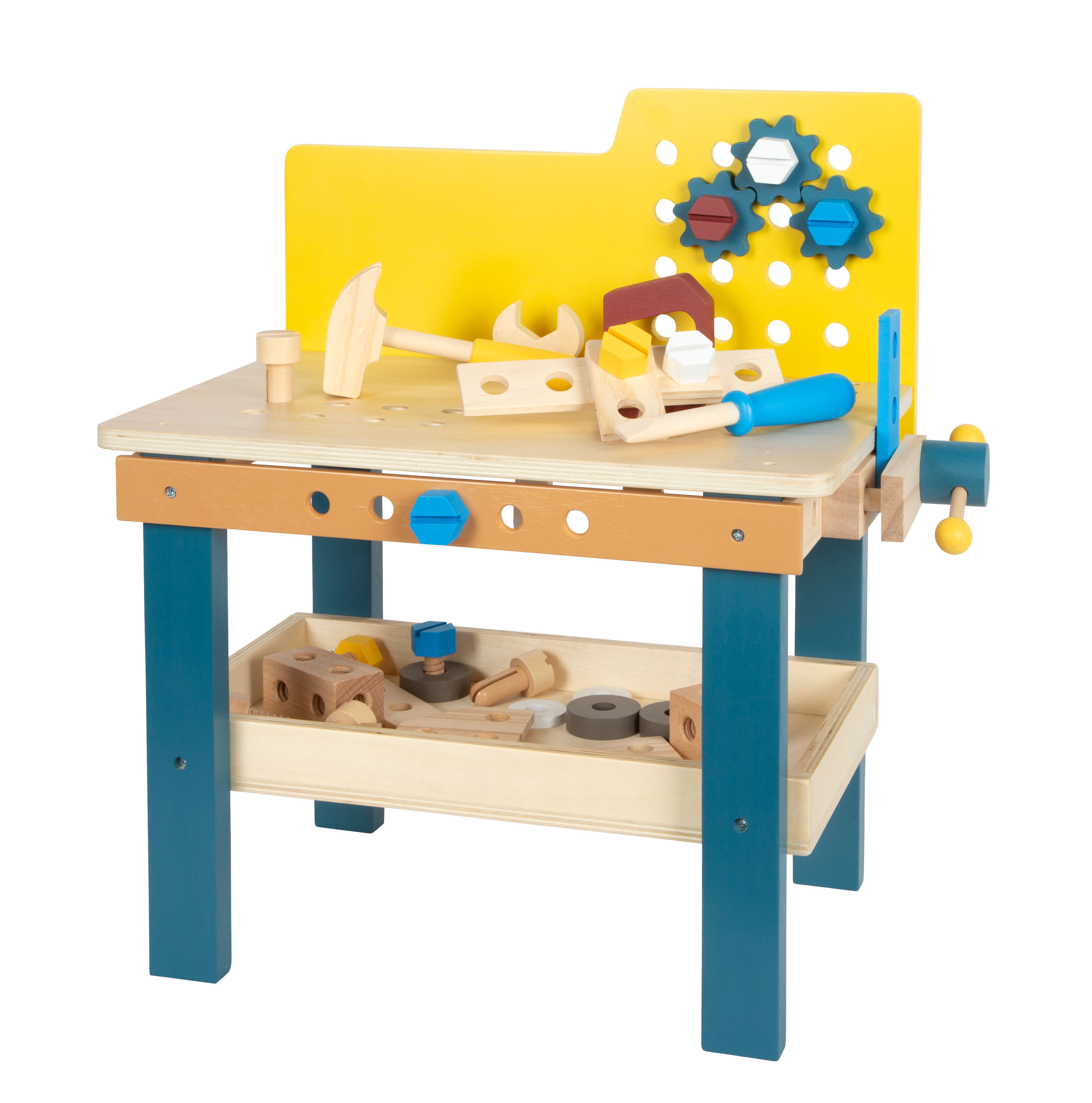Werkbank mit Zubehör und Werkzeugen für Kinder